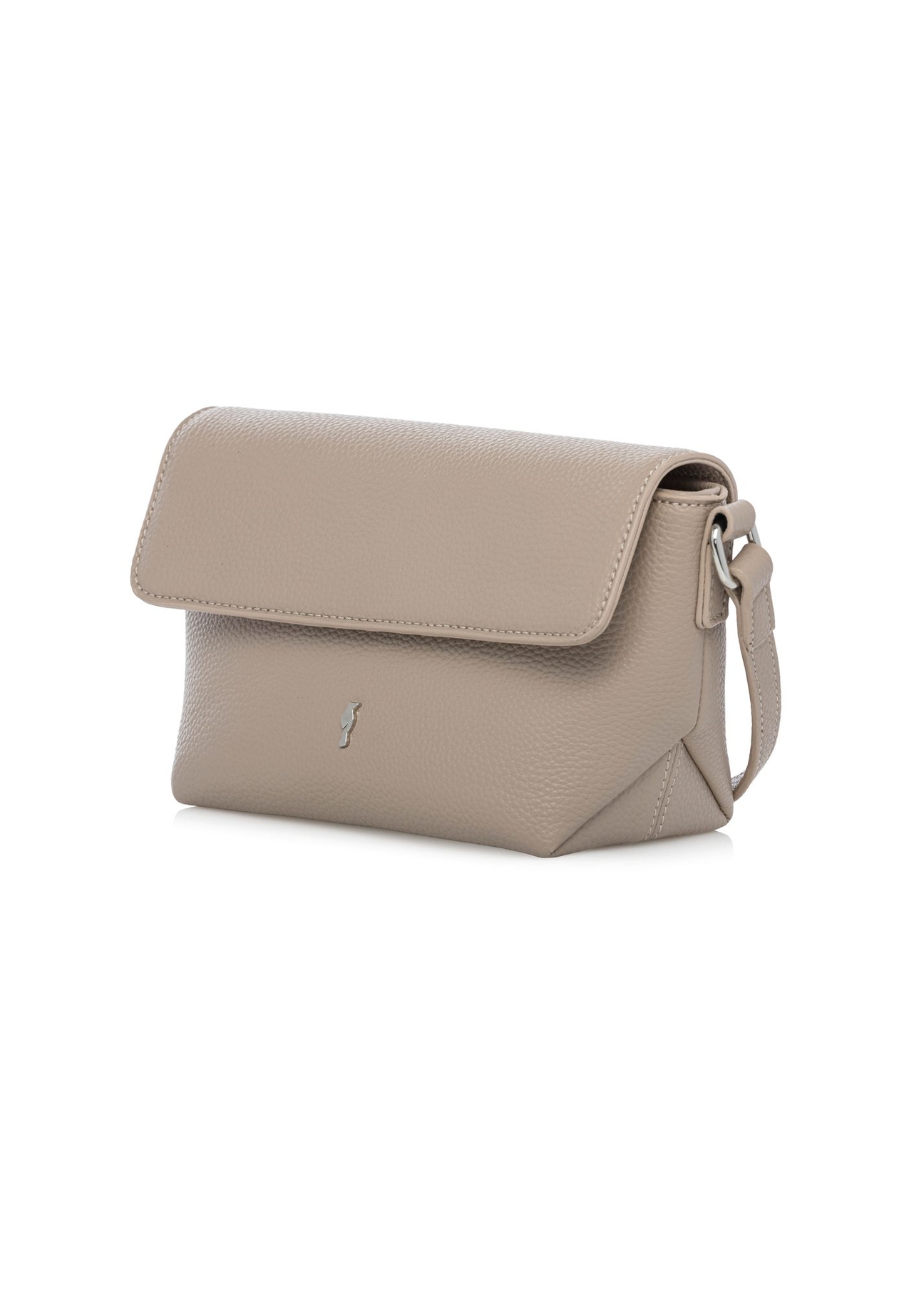 Beige small women's shoulder bag TOREC-0916-1A(W26) - diagonal product view, on a white background.