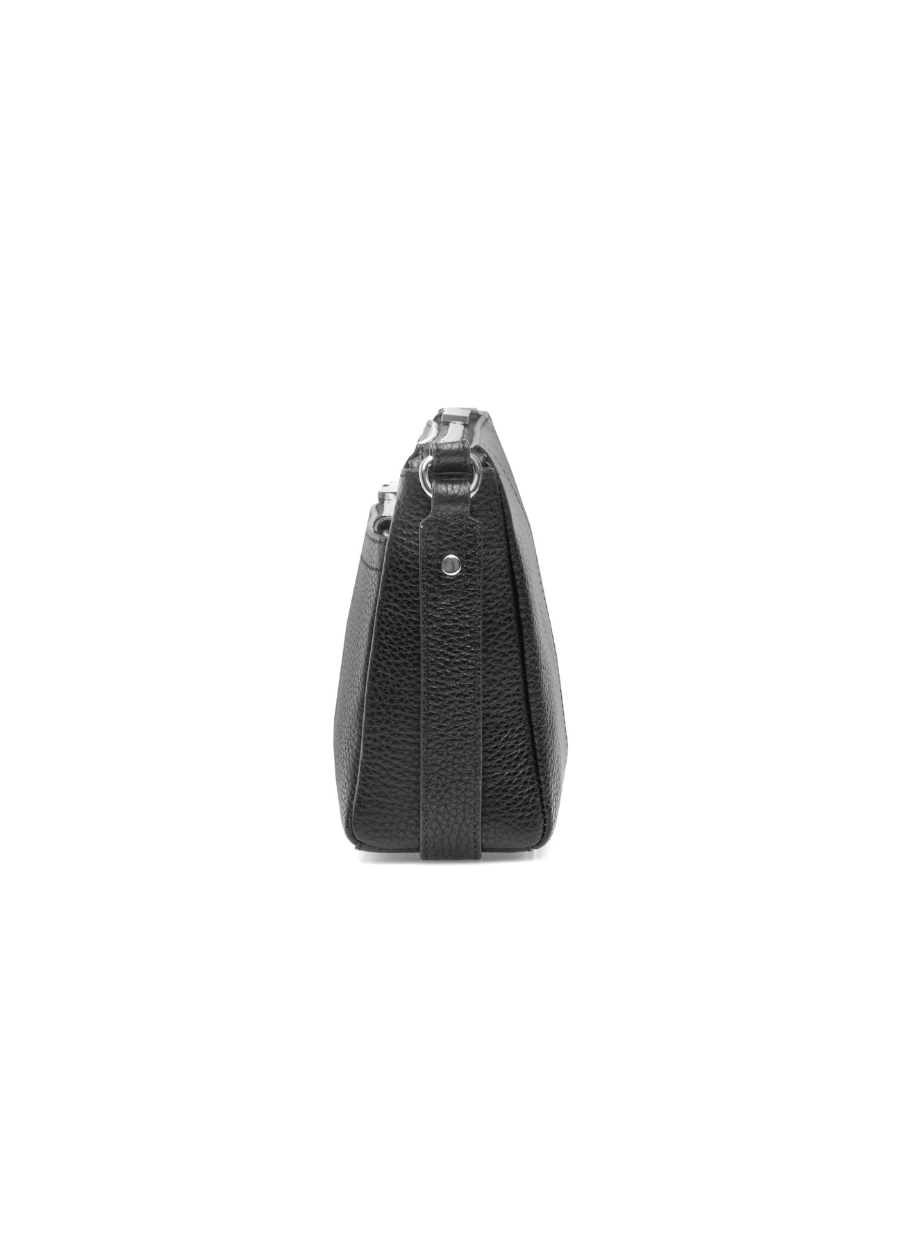 Black leather women's handbag TORES-0982D-99(Z25), product view from the side on a white background.
