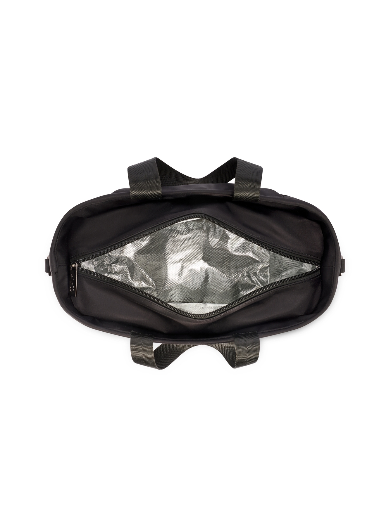 Black lunchbox bag TOREN-0346-99(W26) - product view from above, on white background.