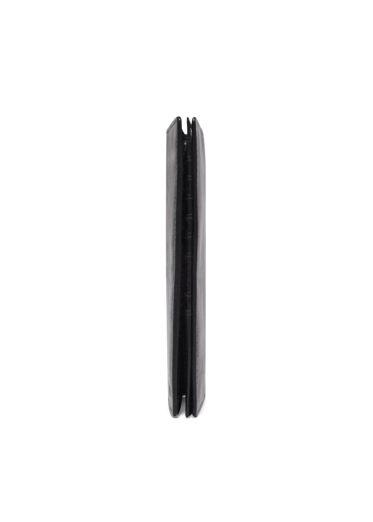 Black men's leather wallet PORMS-0706-99(Z26), side view of the product on a white background.