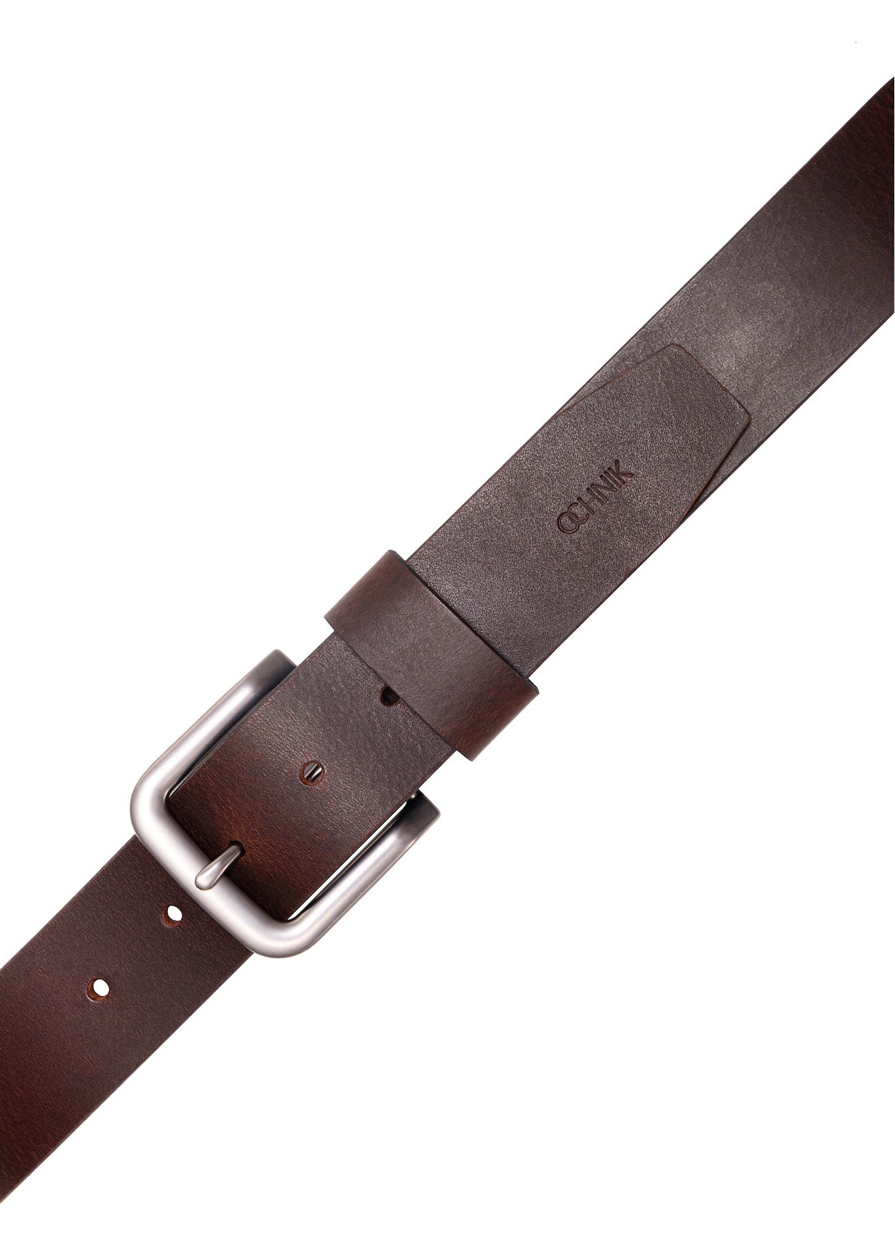 Brown leather women's belt PASDS-0312A-89(Z25), product view with buckle on white background.