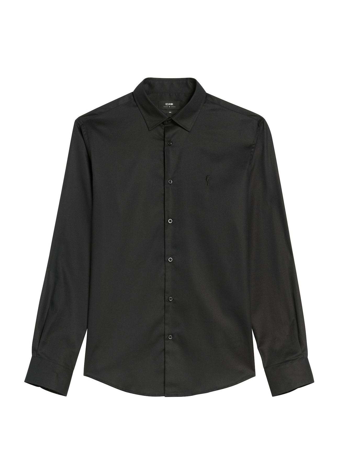 Black men's shirt KOSMT-0351A-99(Z26), front product view on white background.