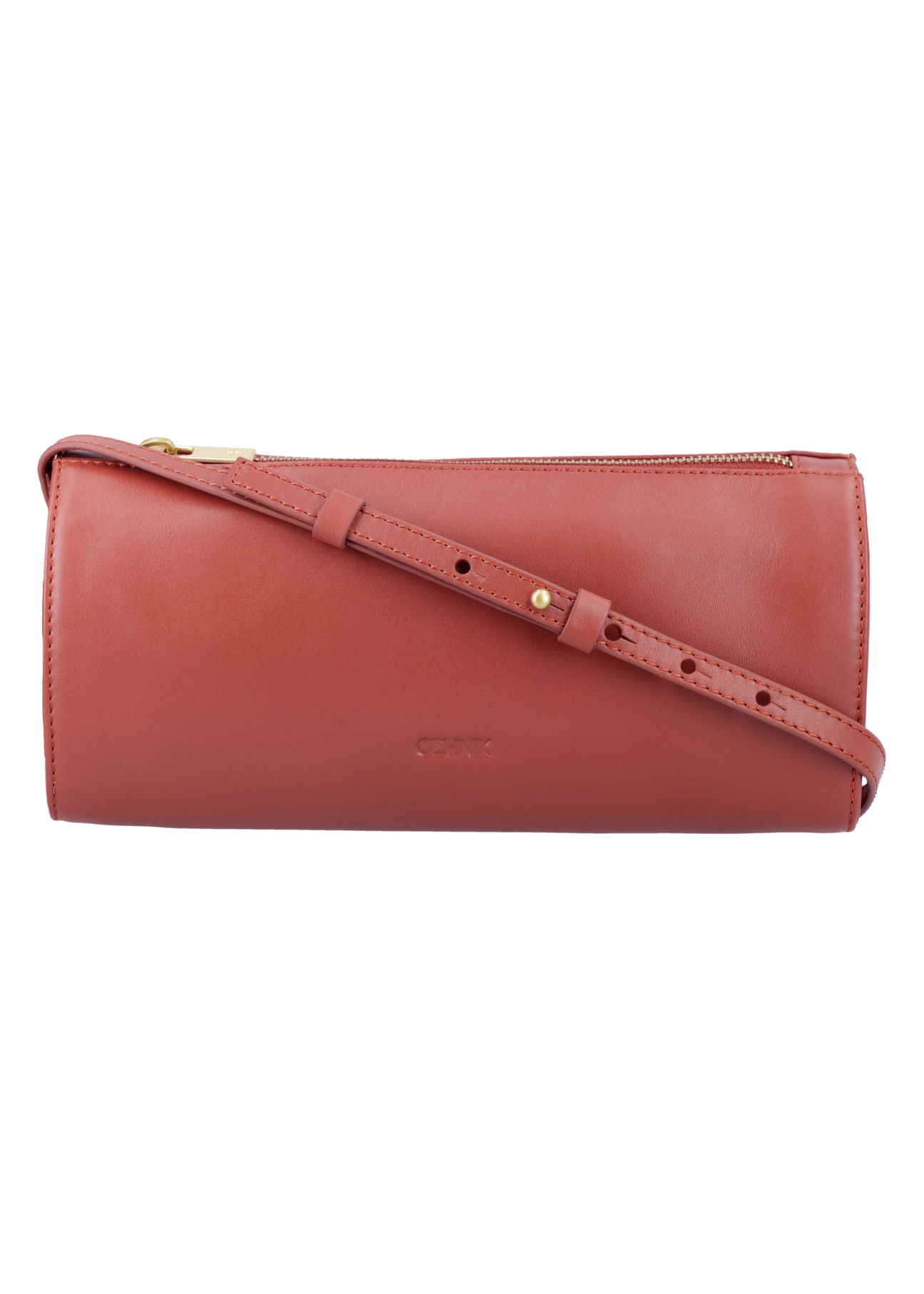 Red leather shoulder bag TORES-1433-3D(Z26) - front product view, on white background.