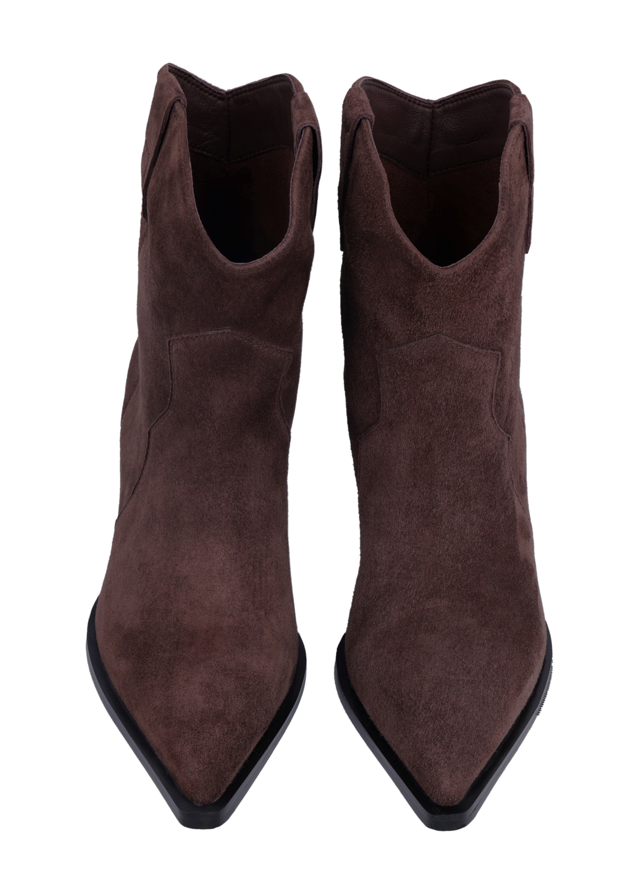 Women's suede cowboy boots BUTYD-1323-1I(Z26), front product view on white background.