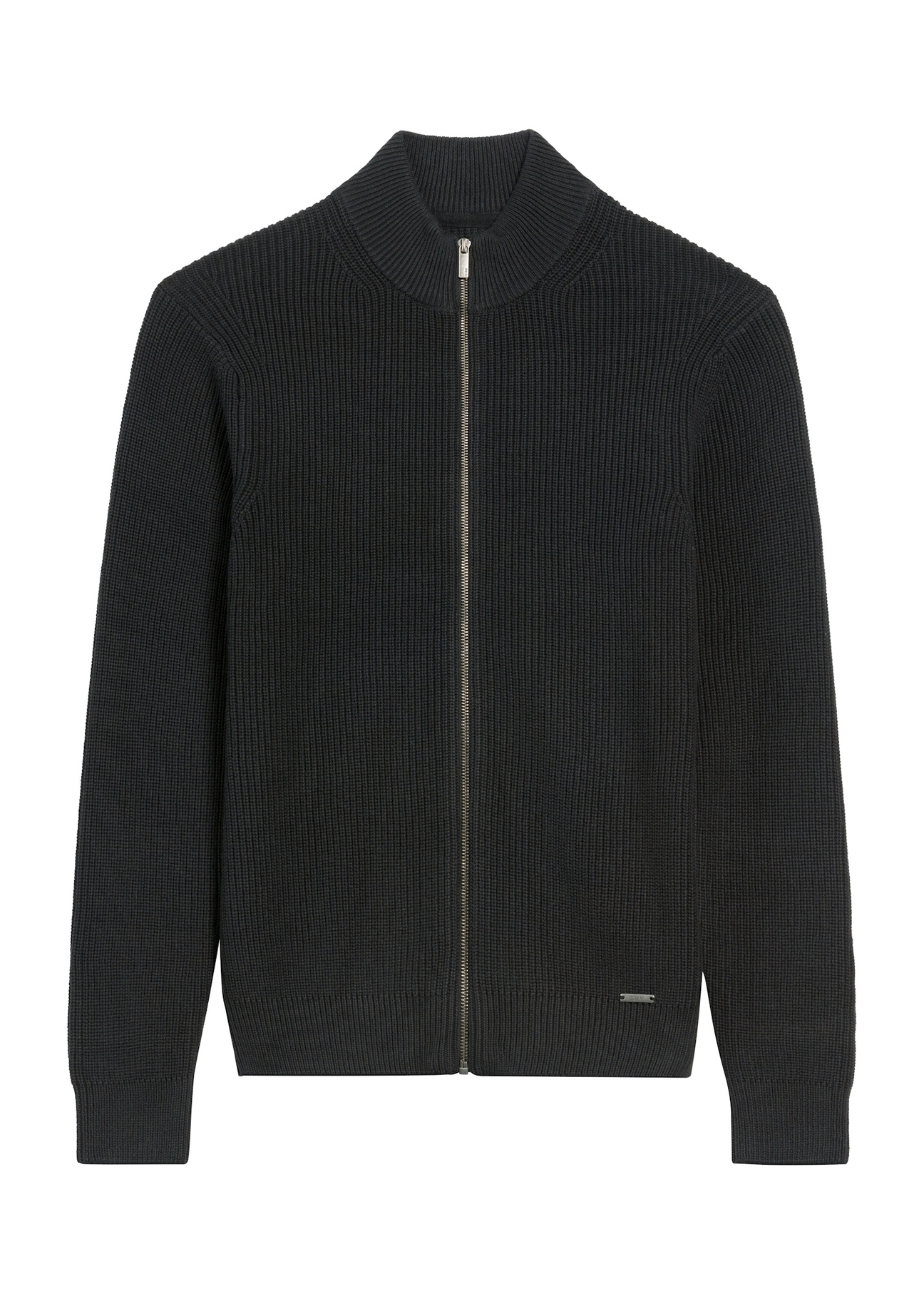 Black men's sweater with zipper SWEMT-0176-99(Z25), front product view on white background.