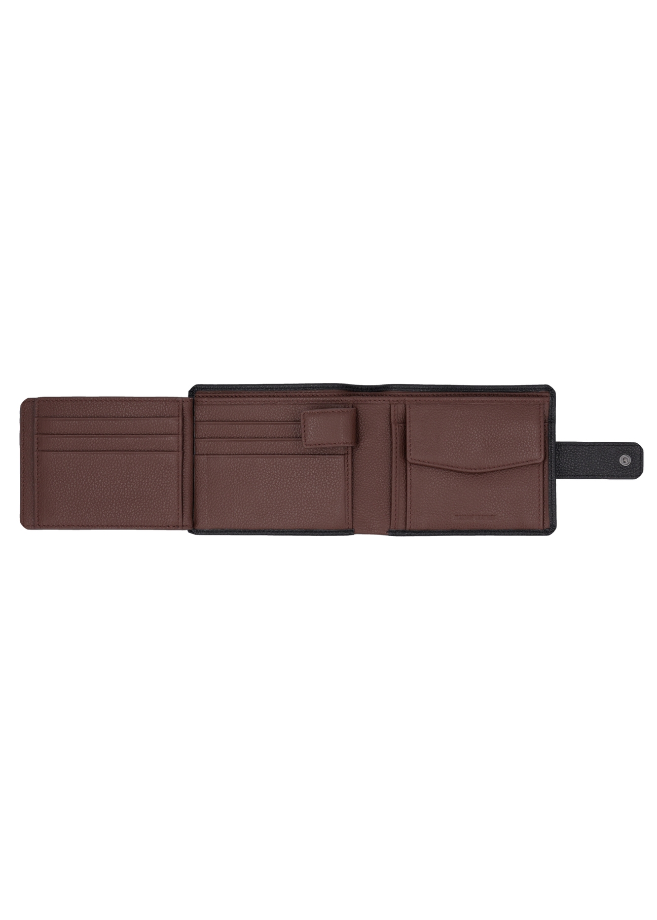 Black men's leather wallet PORMS-0719-99(Z26) - product view from above, on white background.