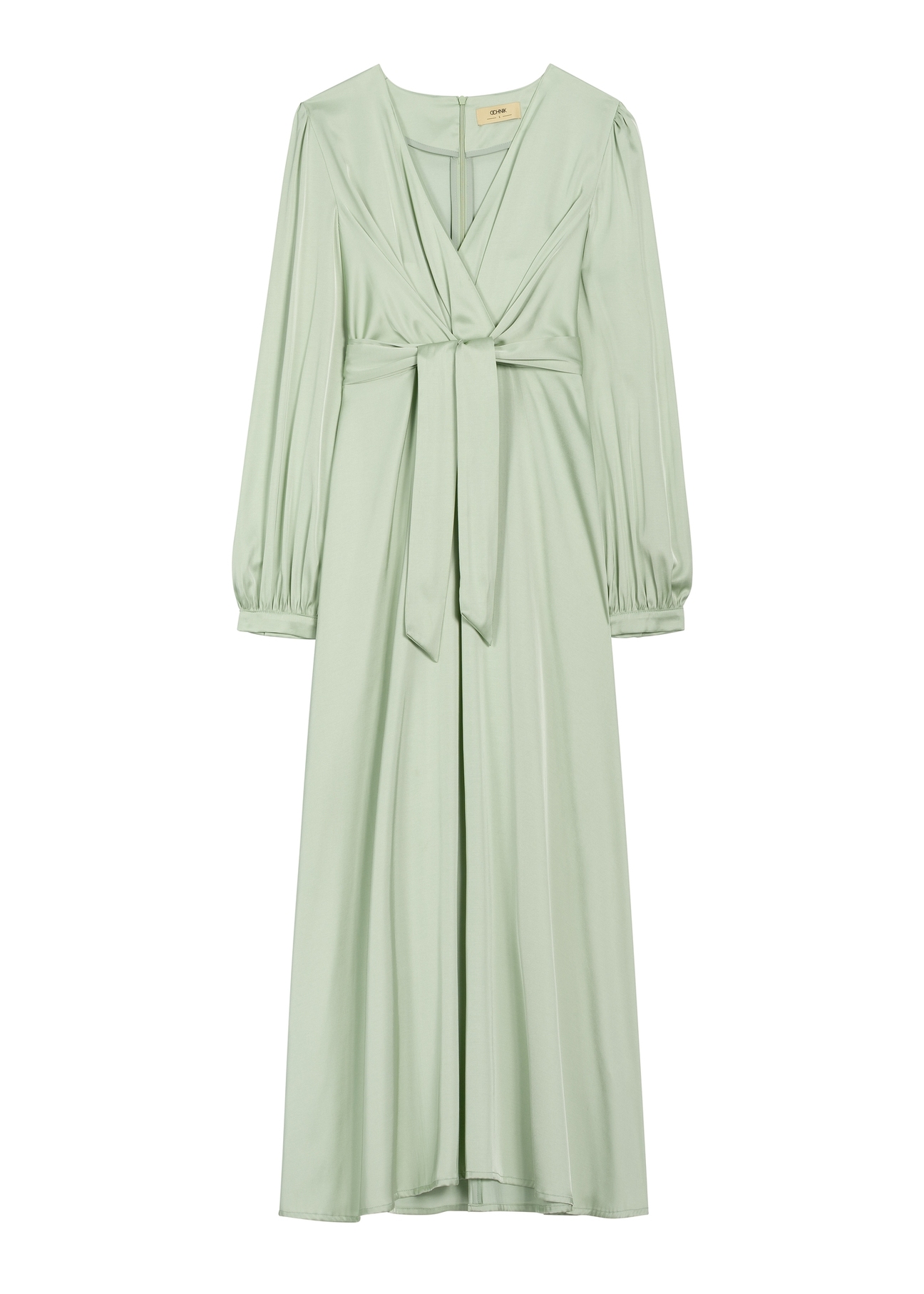 Sage midi dress SUKDT-0263-8F(W26), front product view on white background.