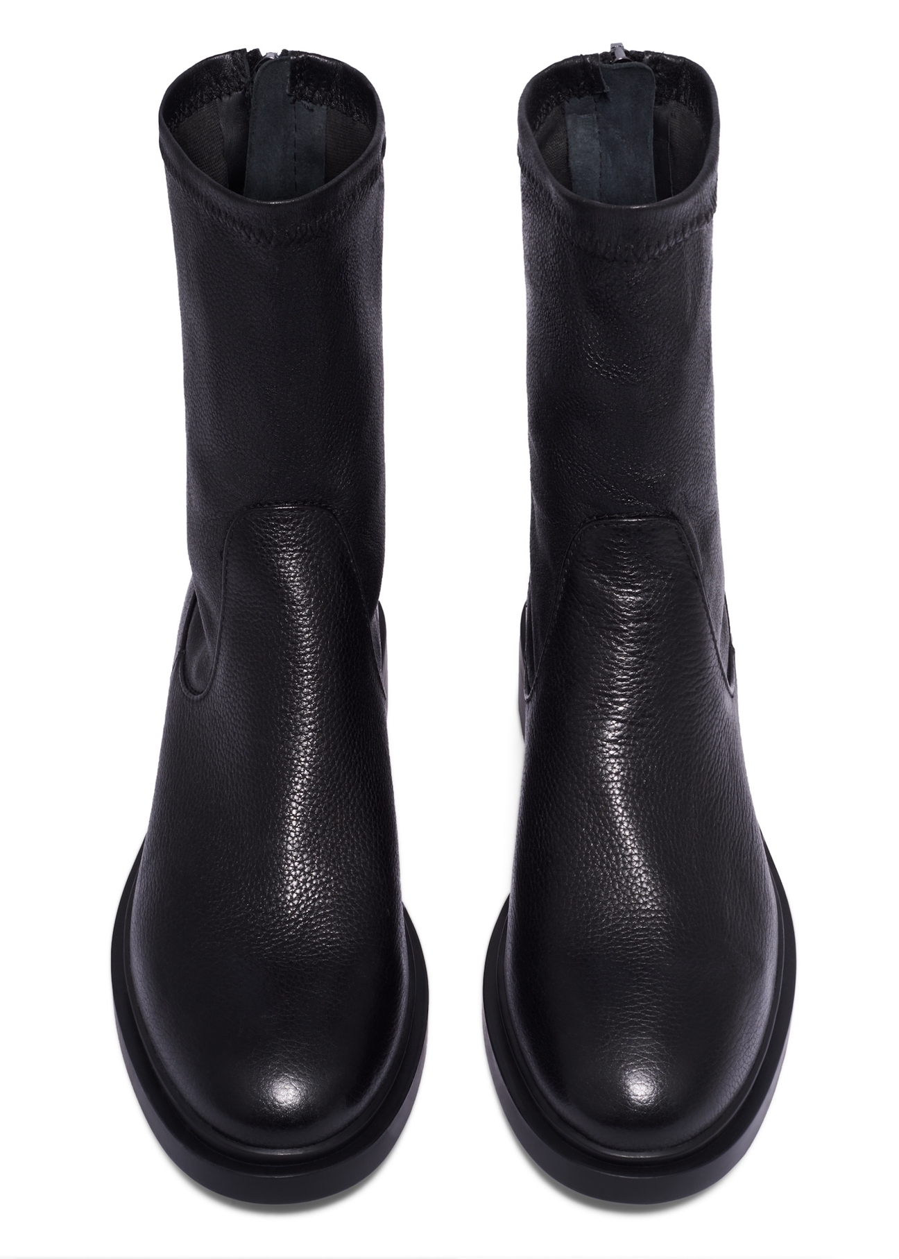 Black leather women's ankle boots BUTYD-1296-99(Z26), front product view on white background.