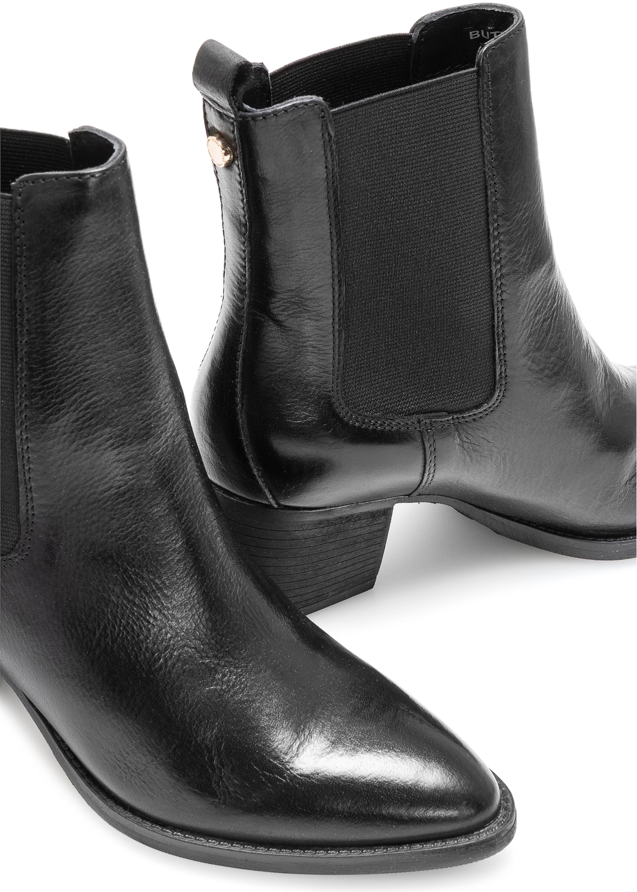 Women's leather Chelsea boots with a block heel BUTYD-1184-99(Z25)