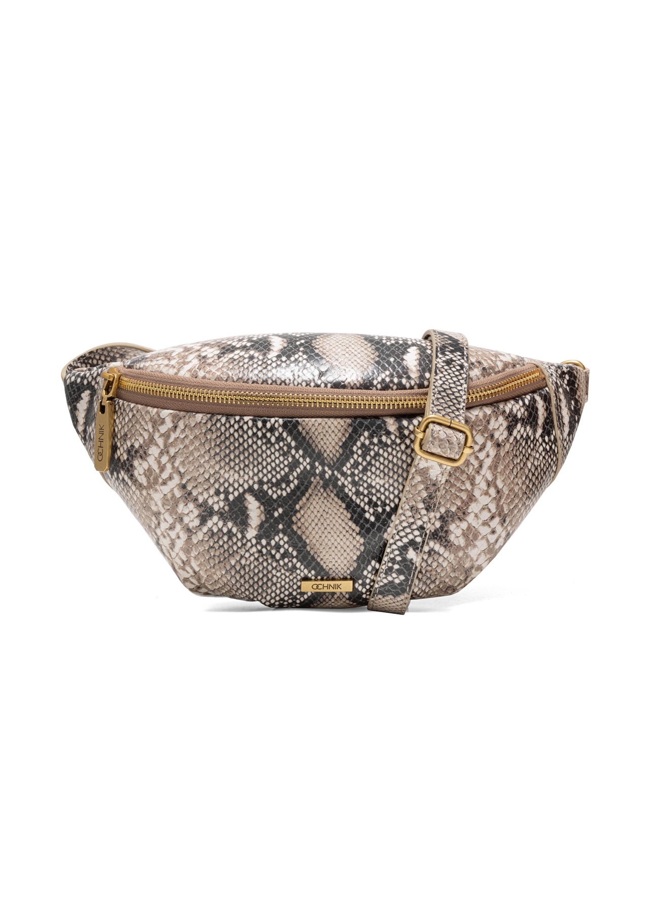 Women's leather waist bag TORES-1166-86(Z25), front product view on white background.