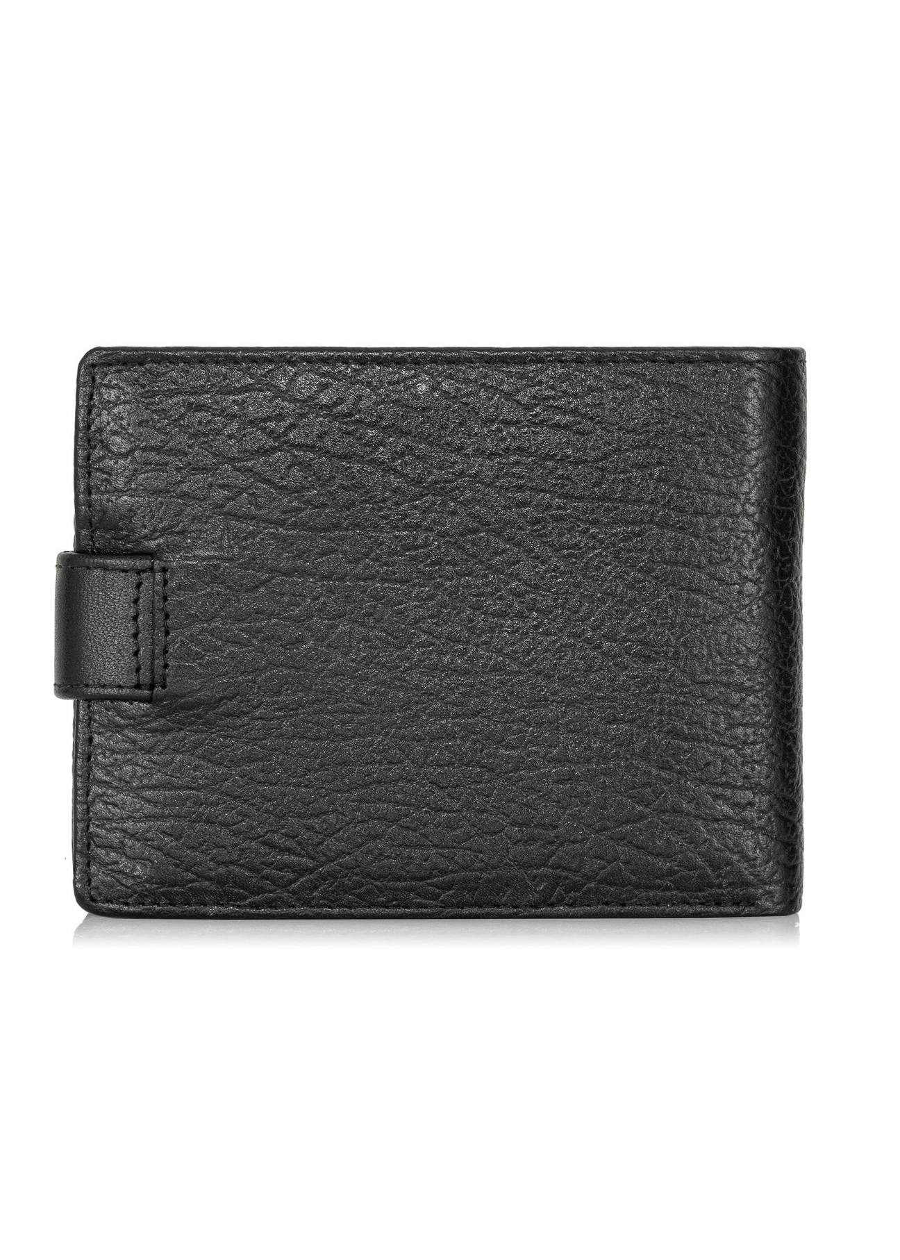 Men's leather wallet with snap closure PORMS-0536A-99(Z25) - back view of the product on a white background.