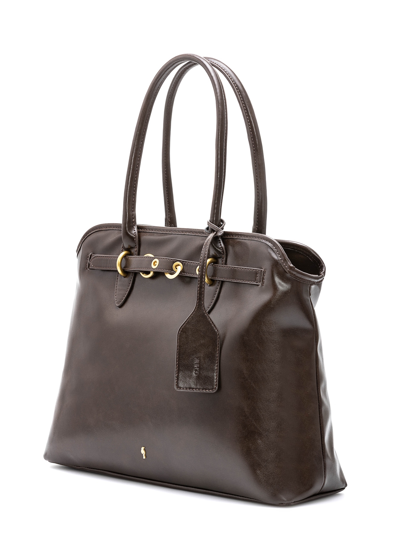 Brown large women's handbag TOREC-1076-89(Z25), diagonal product view on a white background.