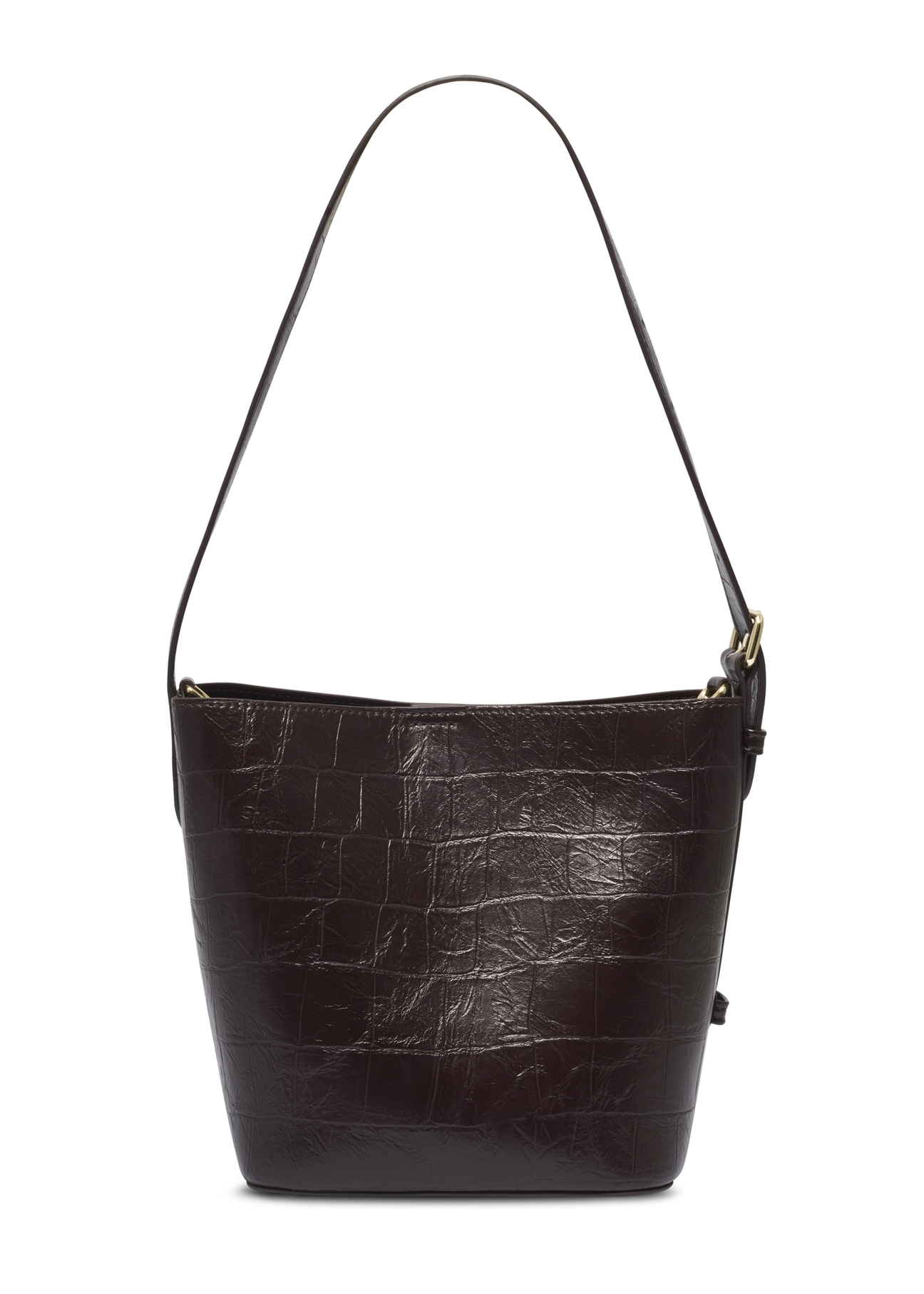 Burgundy croco women's handbag TOREC-1305-4D(Z26). Back view on white background.