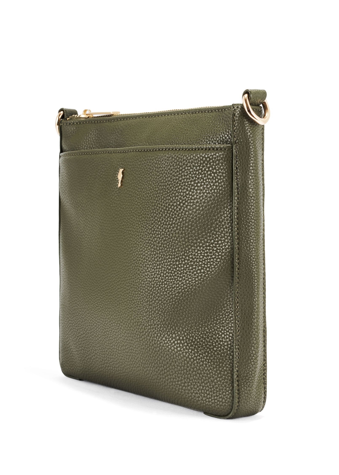 Women's khaki shoulder bag TOREC-0708B-55(Z25), diagonal product view on a white background.