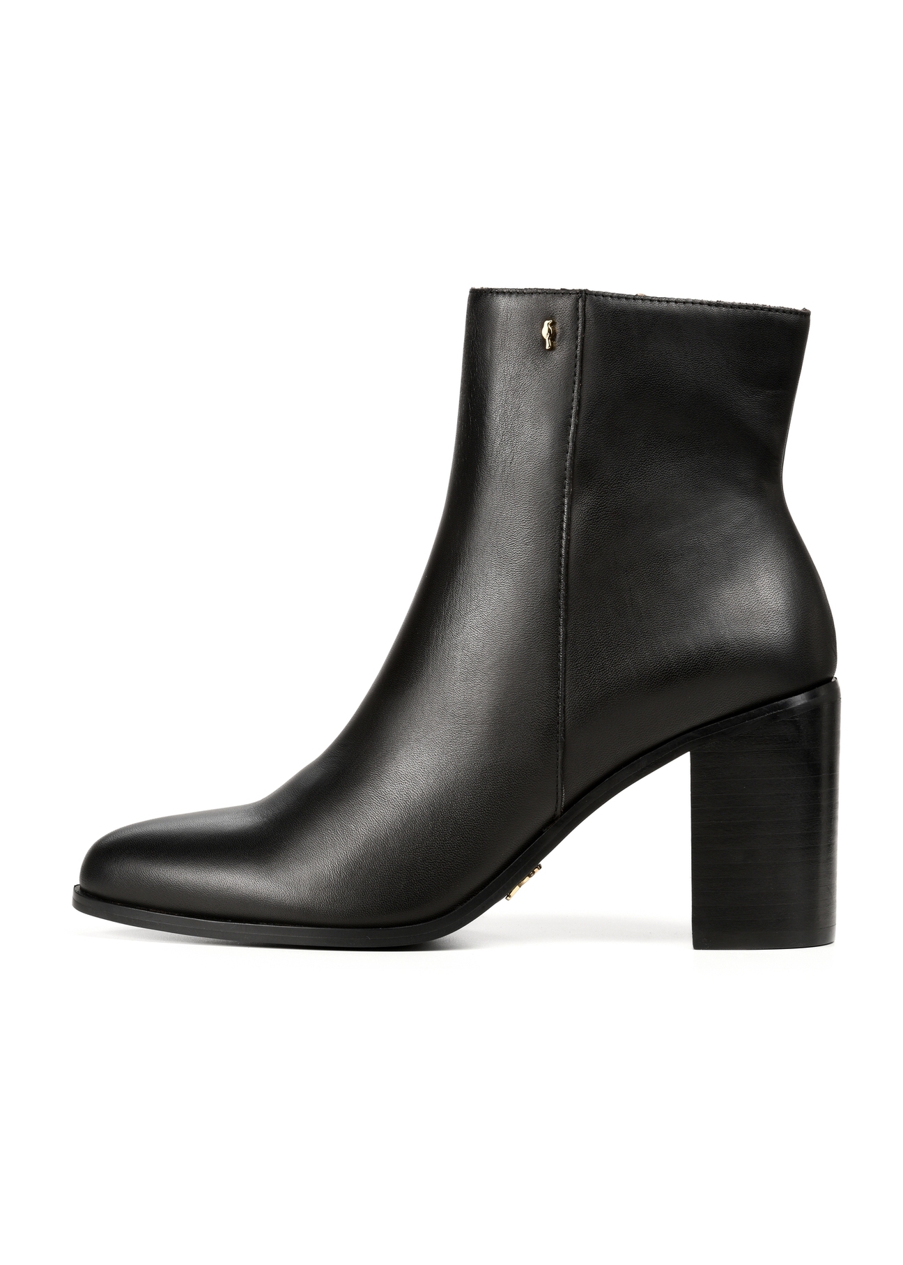 Black leather women's ankle boots BUTYD-1213-99(Z25)