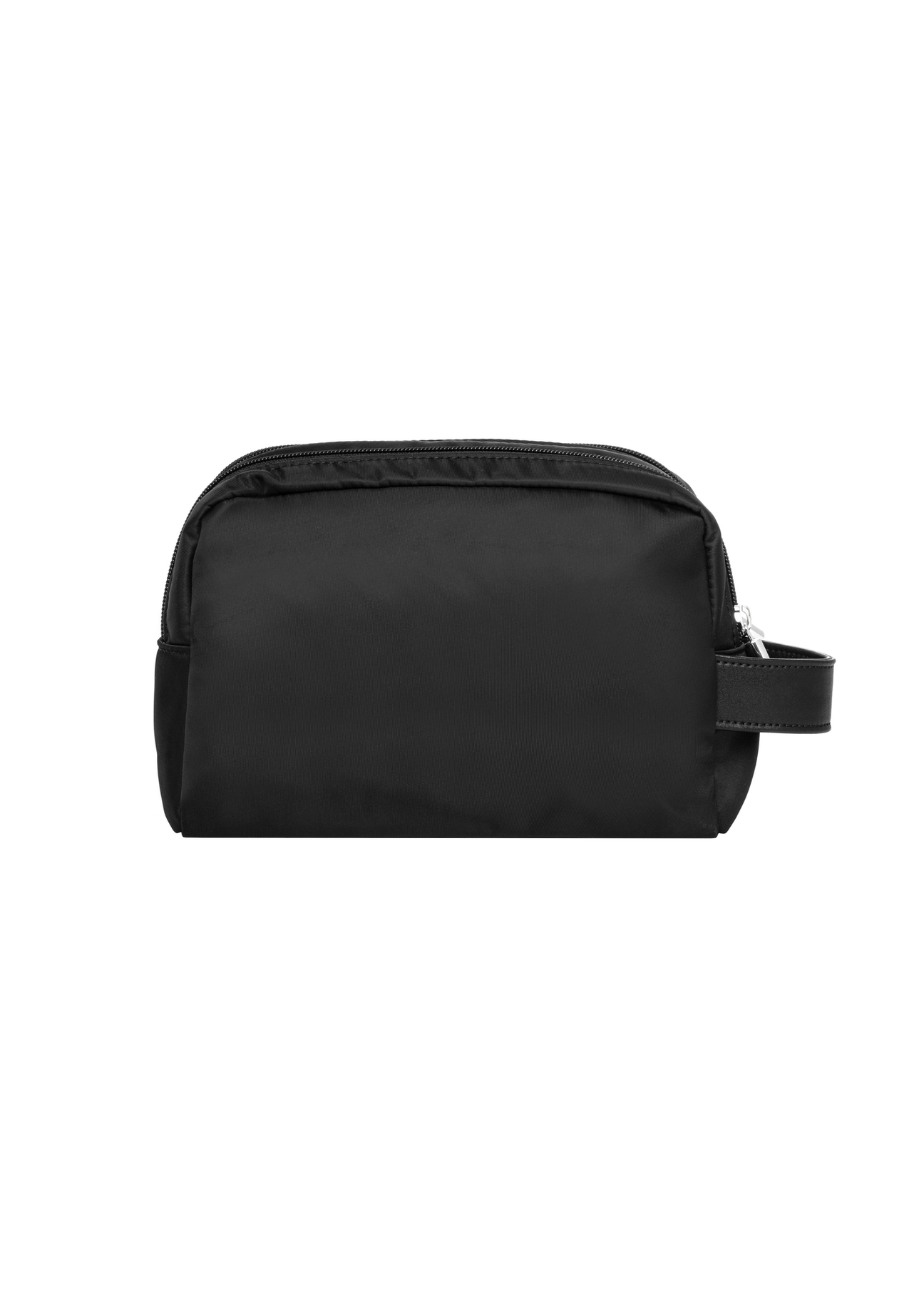 Black women's cosmetic bag TOREN-0348-99(Z26), back view of the product on a white background.
