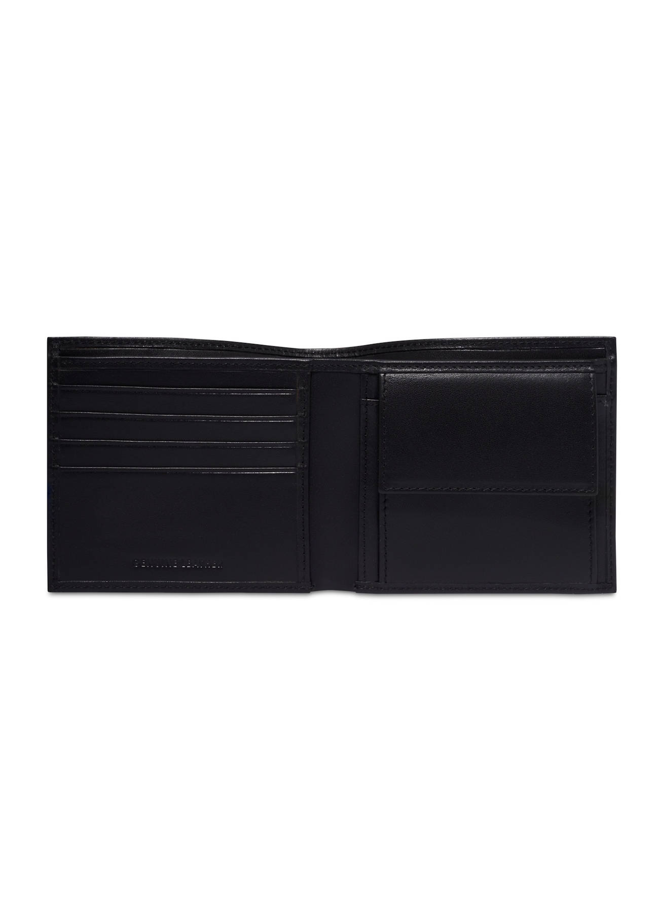 Black men's leather wallet PORMS-0714-99(Z26), product view inside on white background.