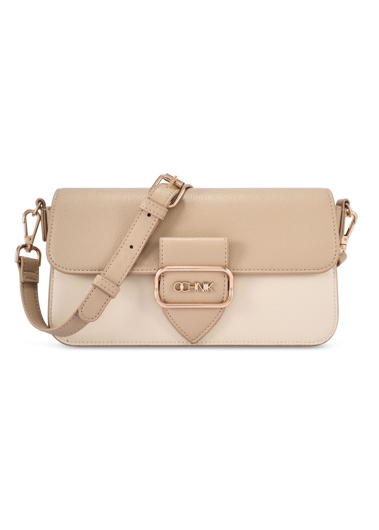 Cream women's messenger bag TOREC-1120-0P(W26) - front product view, on a white background.
