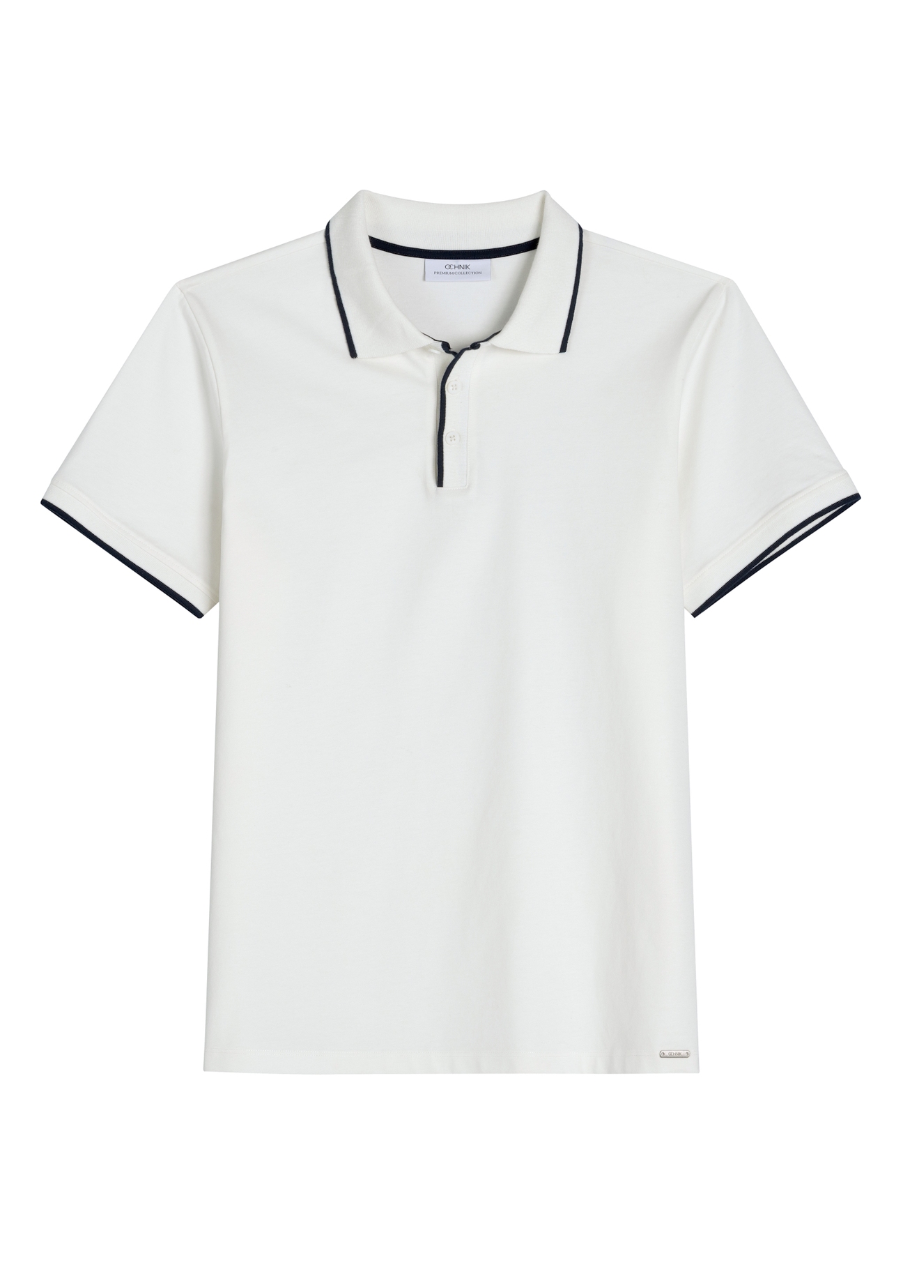Men's cream polo shirt POLMT-0092-0B(W26)