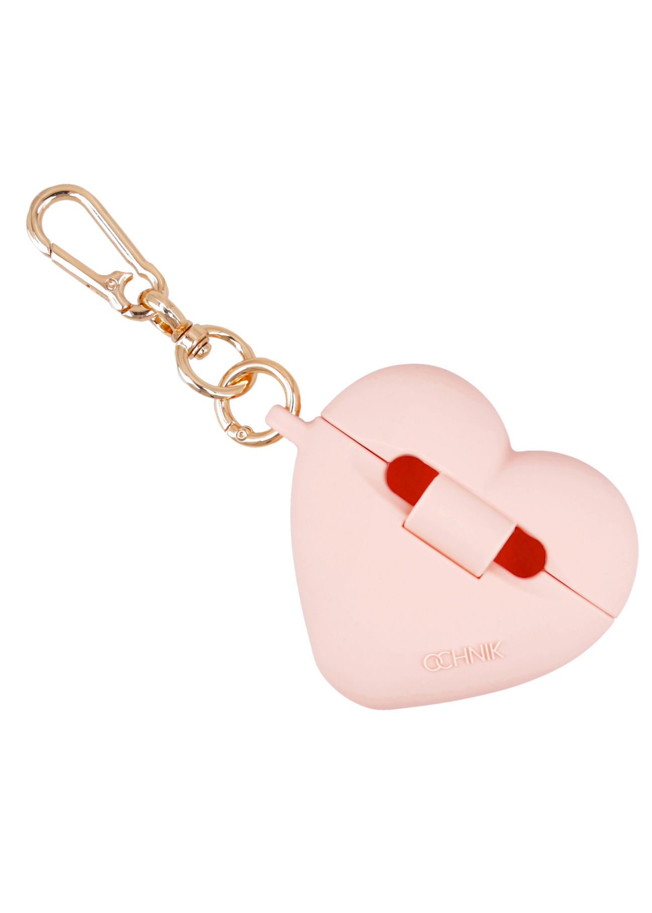 Pink headphone case BRELOK-0224-5A(Z26) - product view from the back, on a white background.