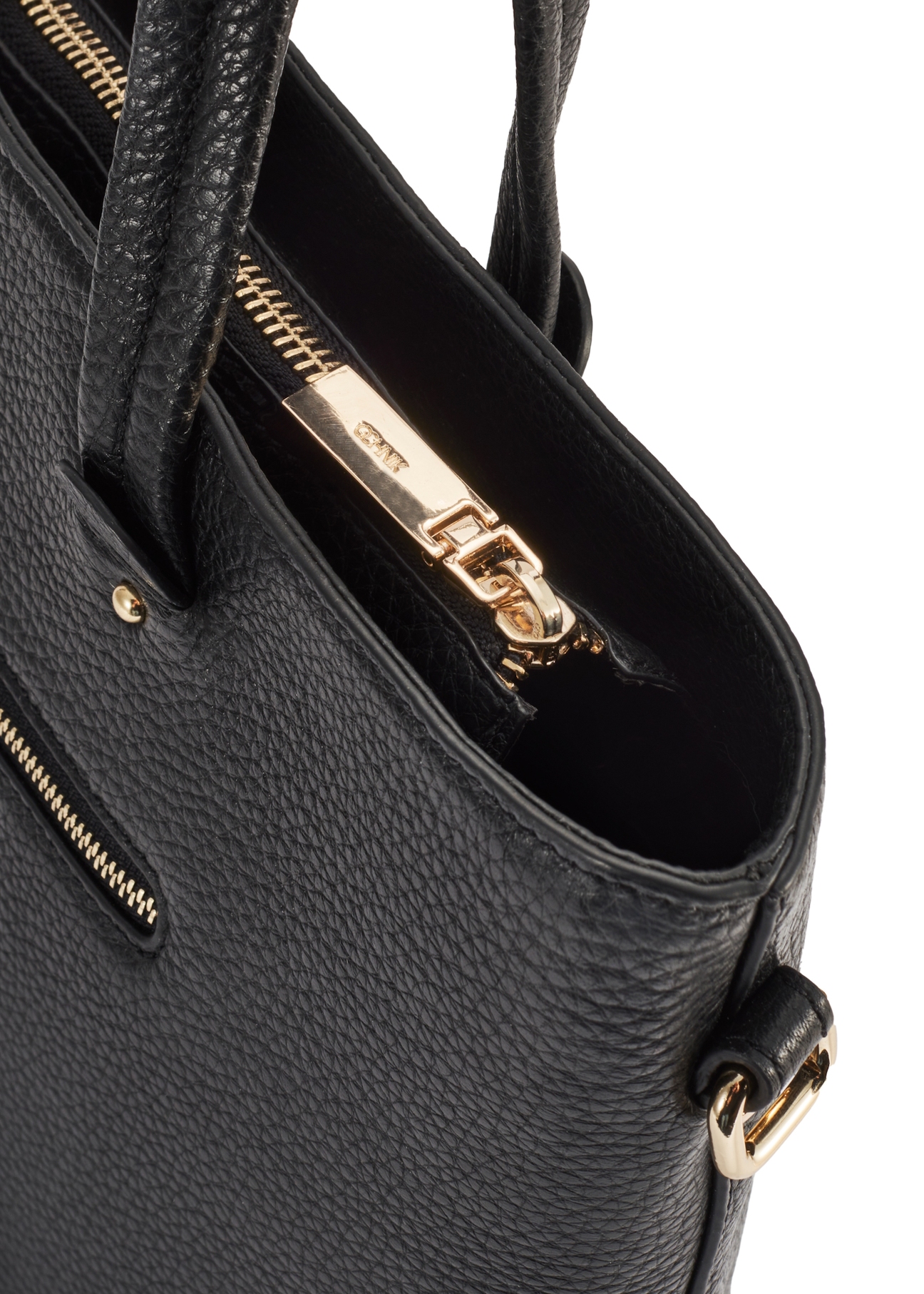 Black leather shopper bag TORES-0728D-99(Z25)