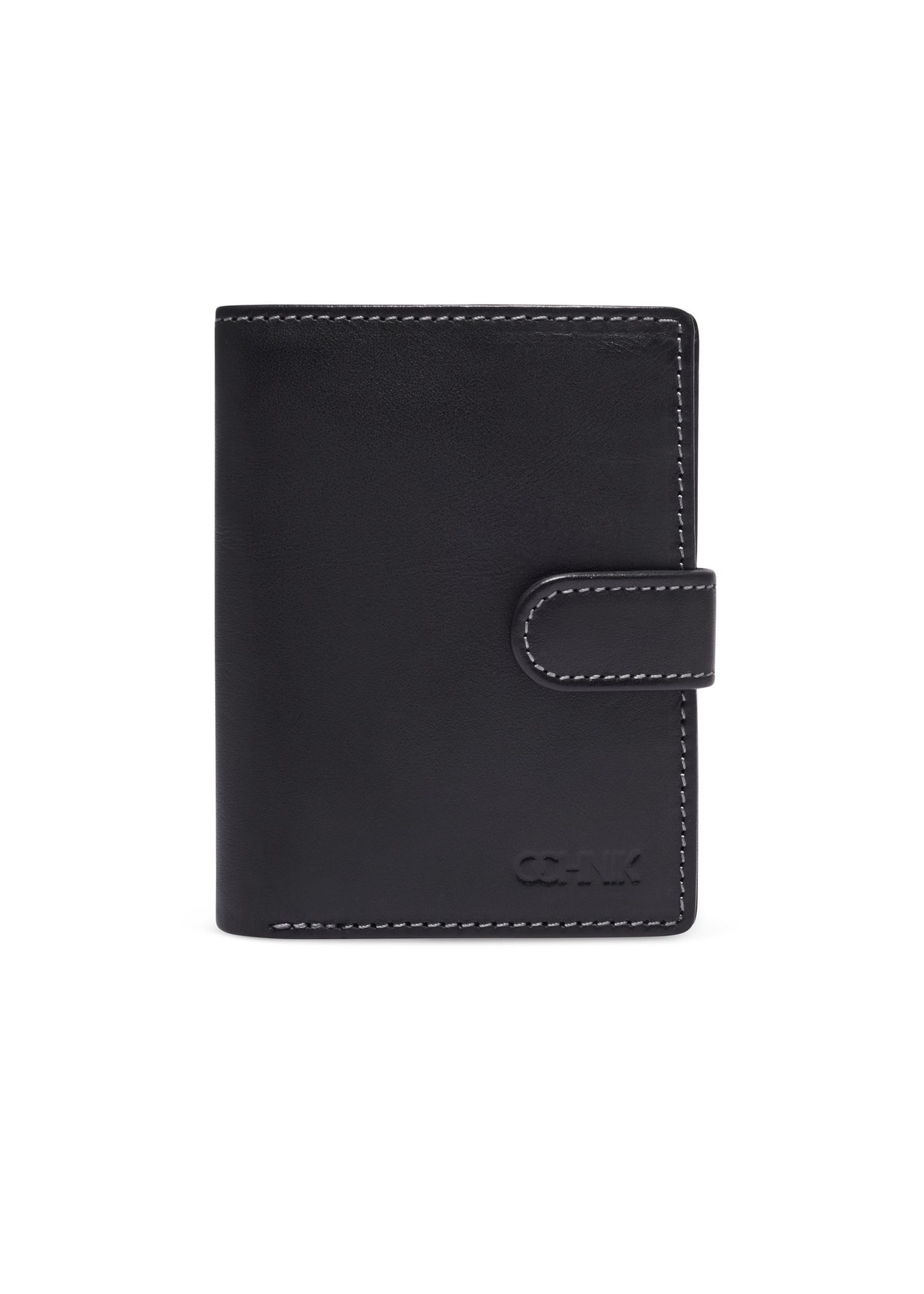 Black men's leather wallet PORMS-0704-99(Z26) - front product view, on white background.