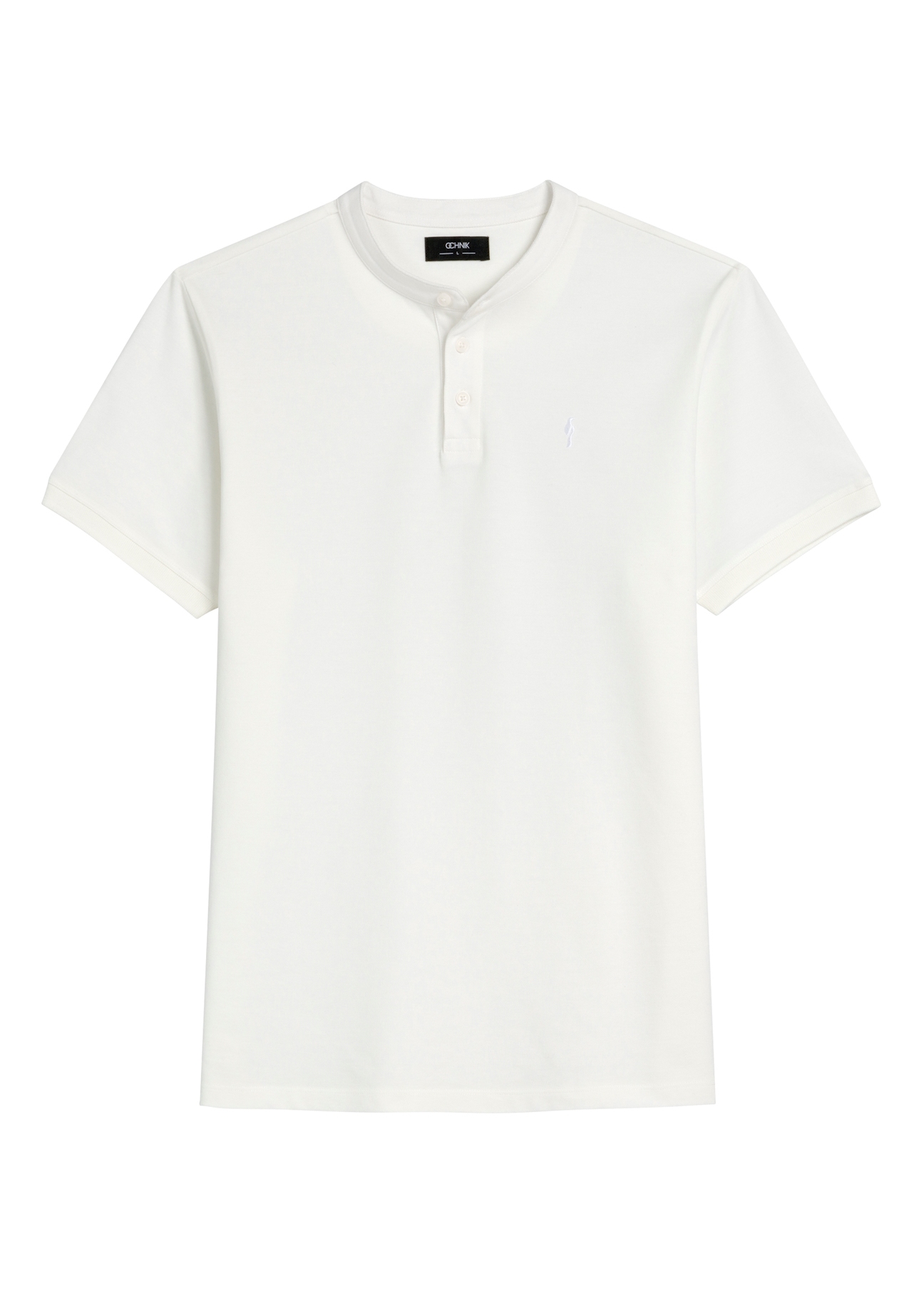 Cream men's polo shirt POLMT-0061-0B(W26), front product view on white background.