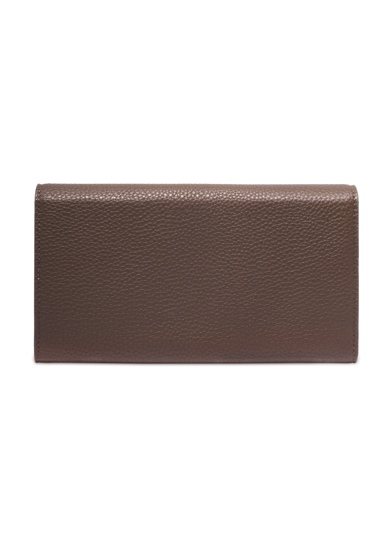 Dark beige women's wallet with cream interior POREC-0439-1K(Z26) - product view from the back, on a white background.
