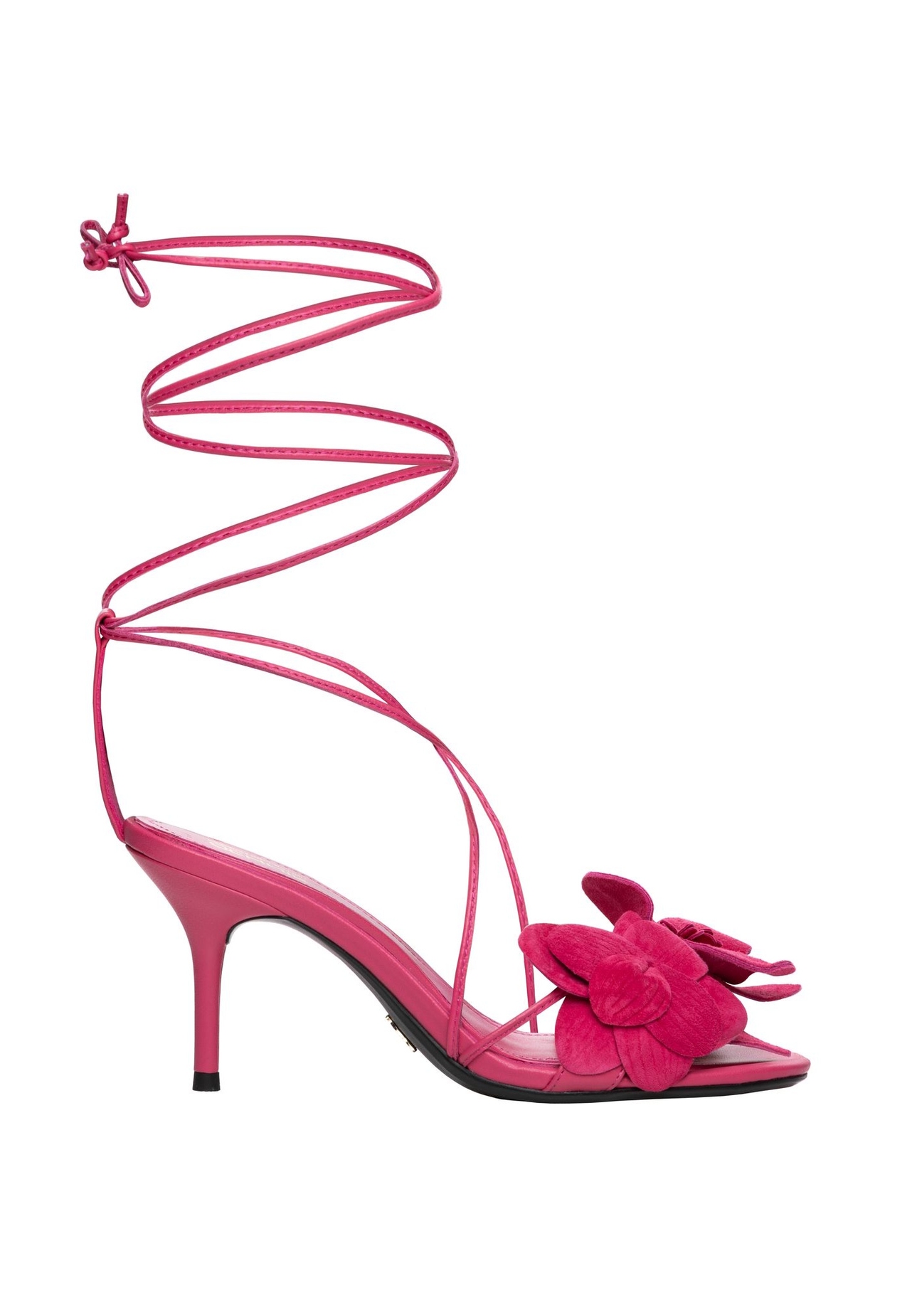 Fuchsia high heel sandals BUTYD-1236-5E(W26) - side view of the product, on a white background.