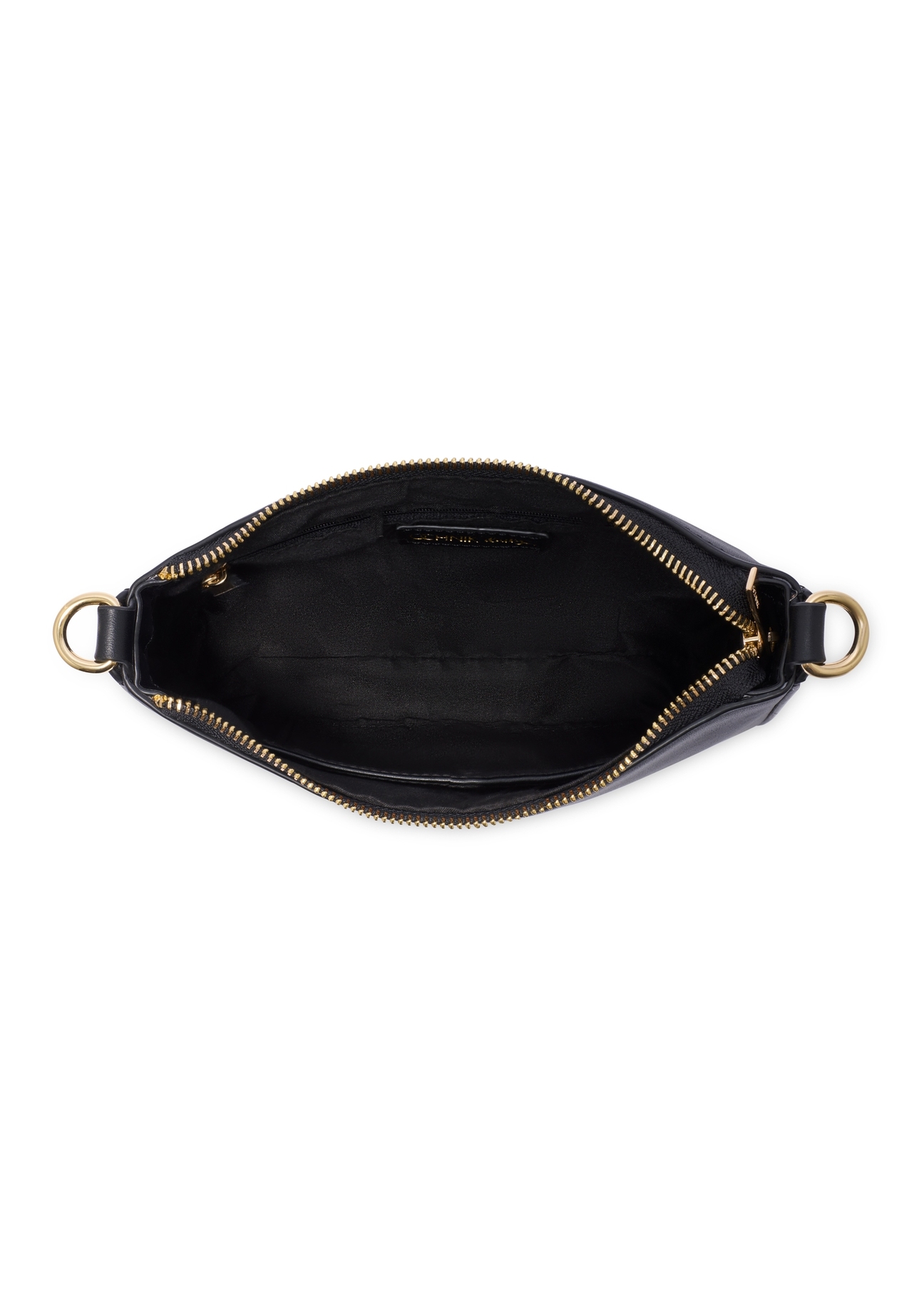 Black women's shoulder bag TOREC-1189-99(W26) - product view from above, on a white background.
