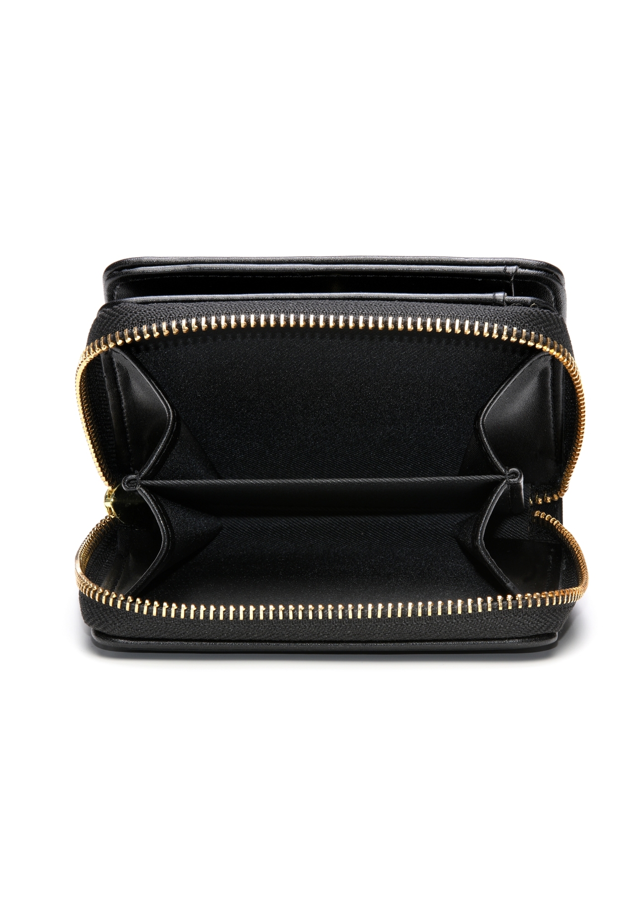Black small women's wallet POREC-0399A-99(Z25), product view from above on a white background.