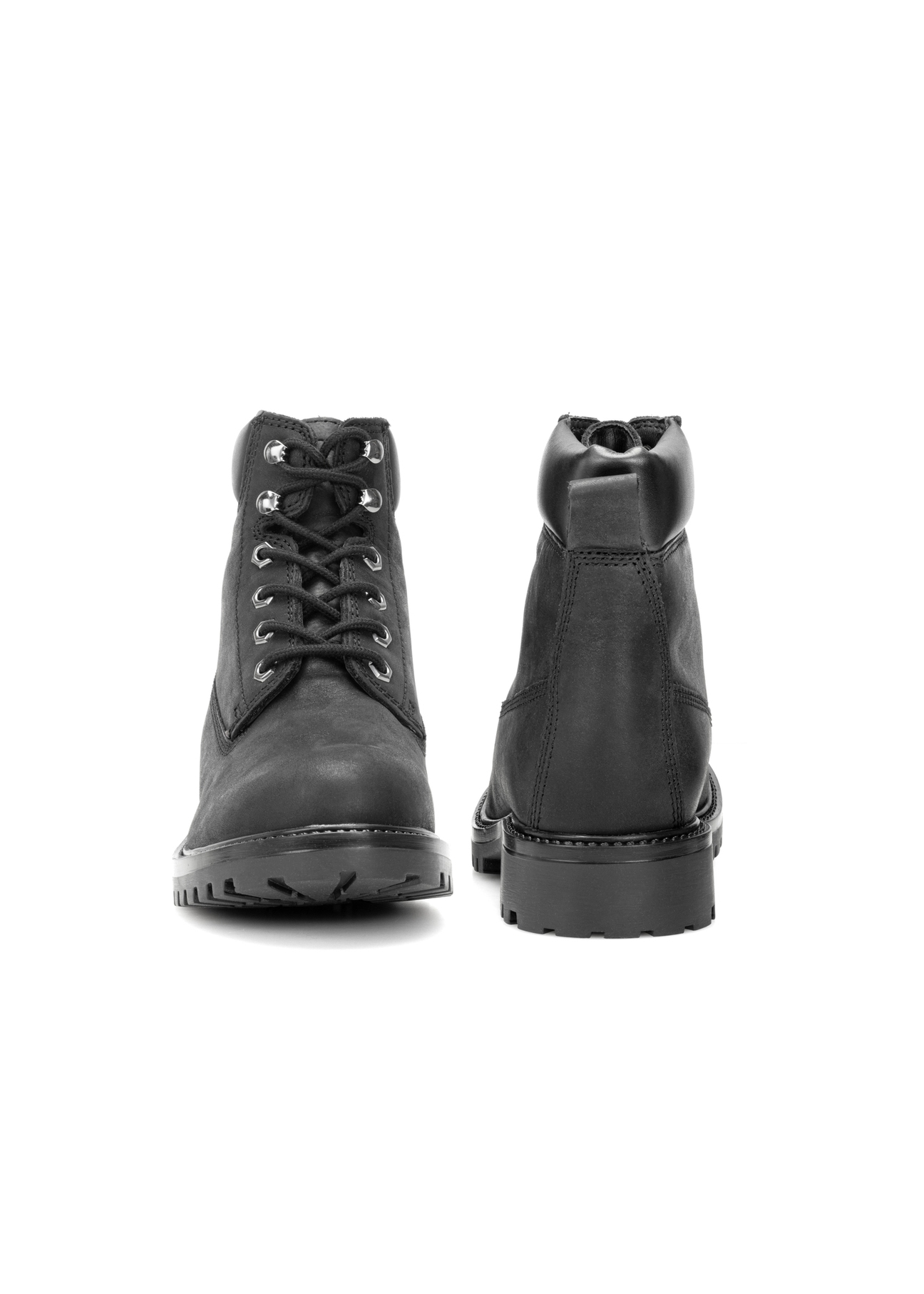 Black leather lace-up men's ankle boots BUTYM-0514-99(Z25)