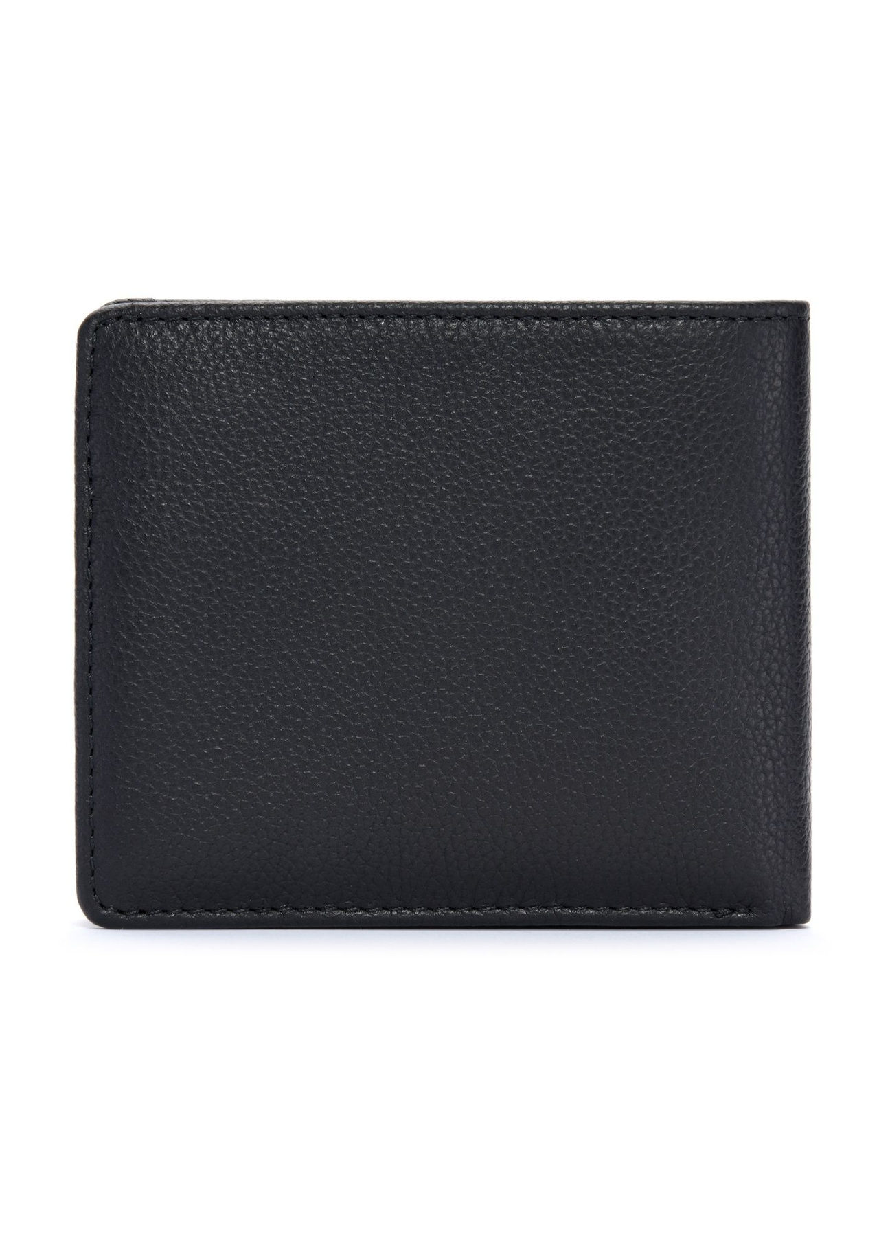 Men's leather black wallet PORMS-0629A-99(Z25), back view of the product on a white background.
