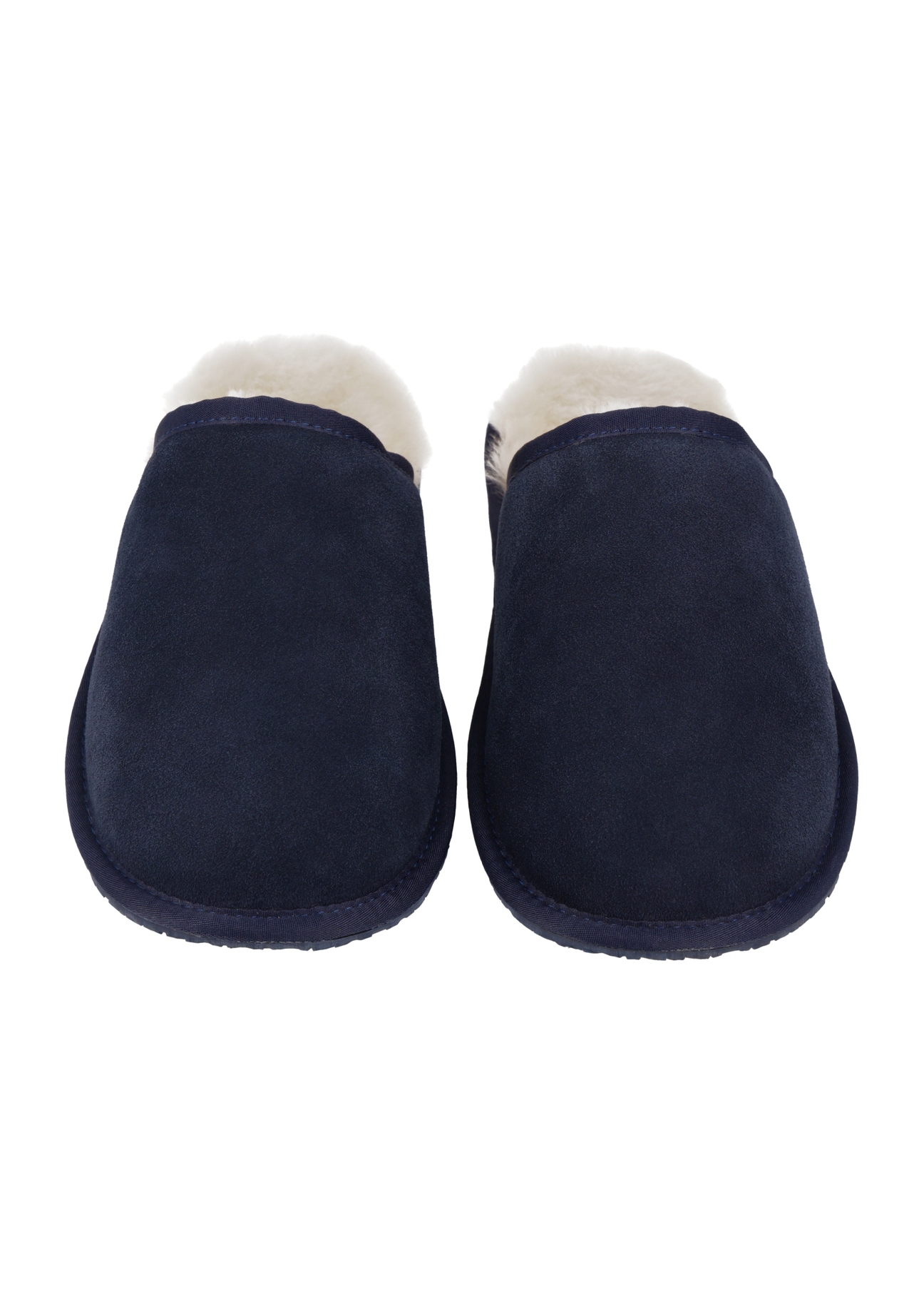 Men's dark navy suede slippers BUTYM-0551-7E(Z26), front view on a white background.