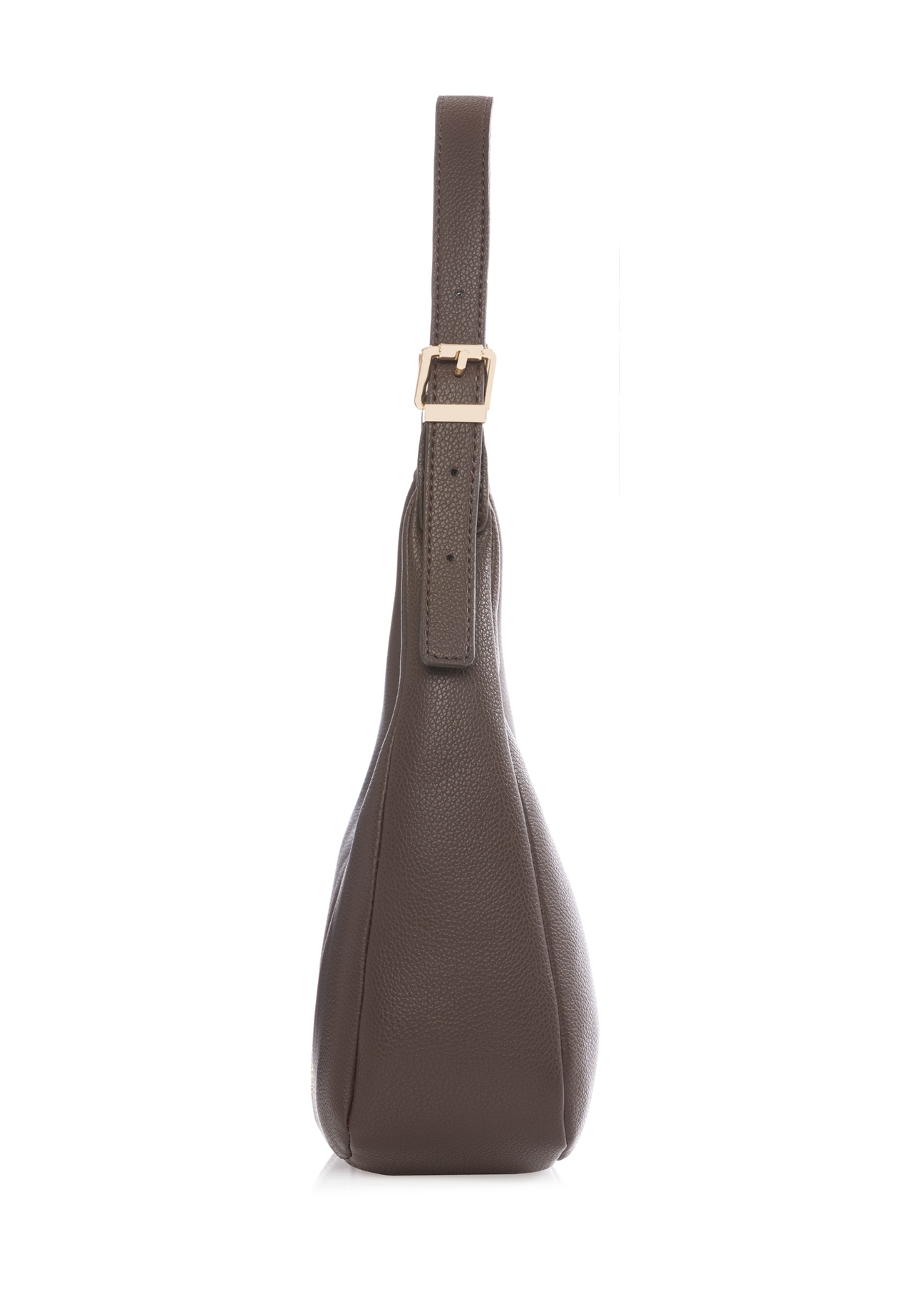 Brown small women's handbag TOREC-1239-1I(W26) - side product view, on a white background.