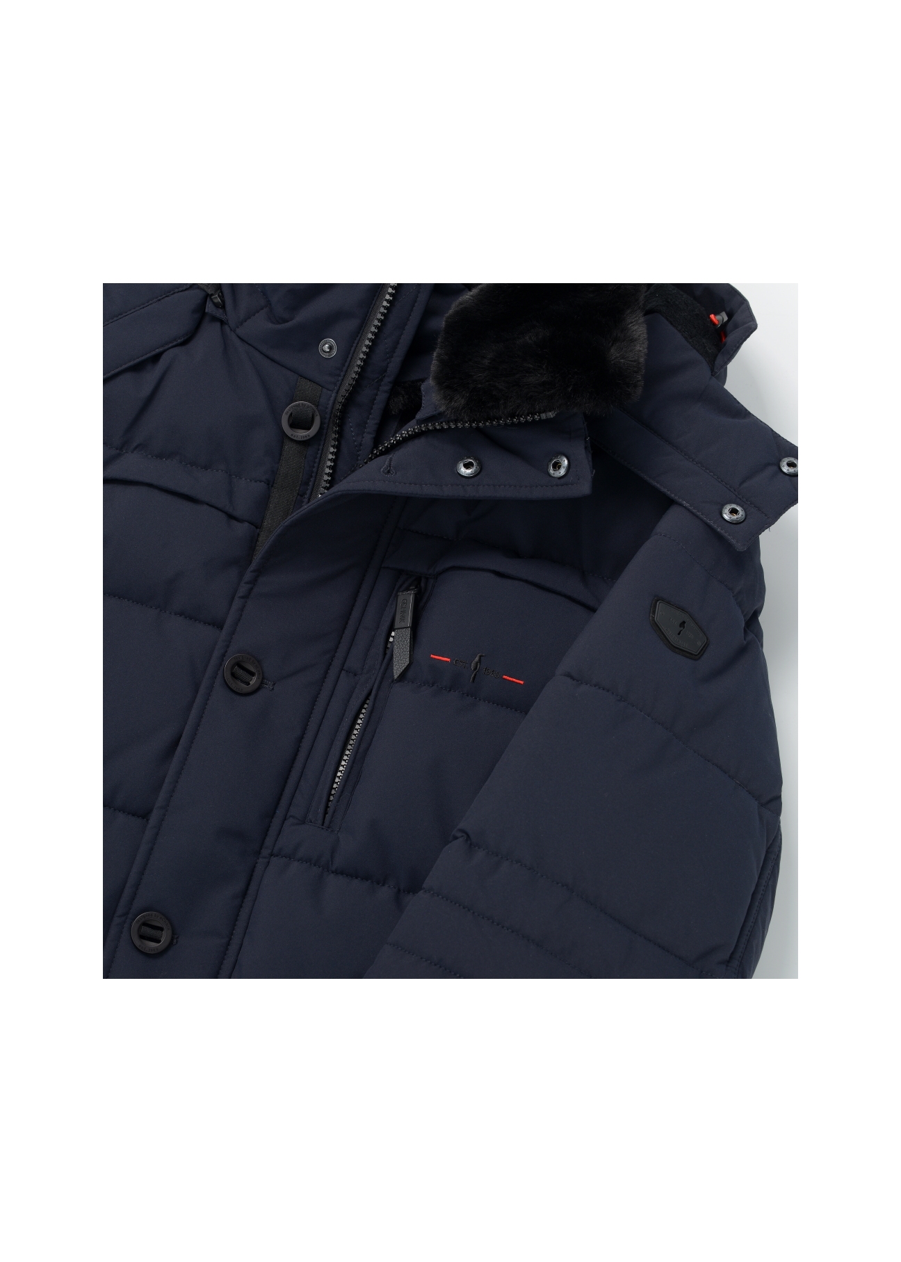 Warmed navy blue men's winter jacket KURMT-0242-69(Z21)-05