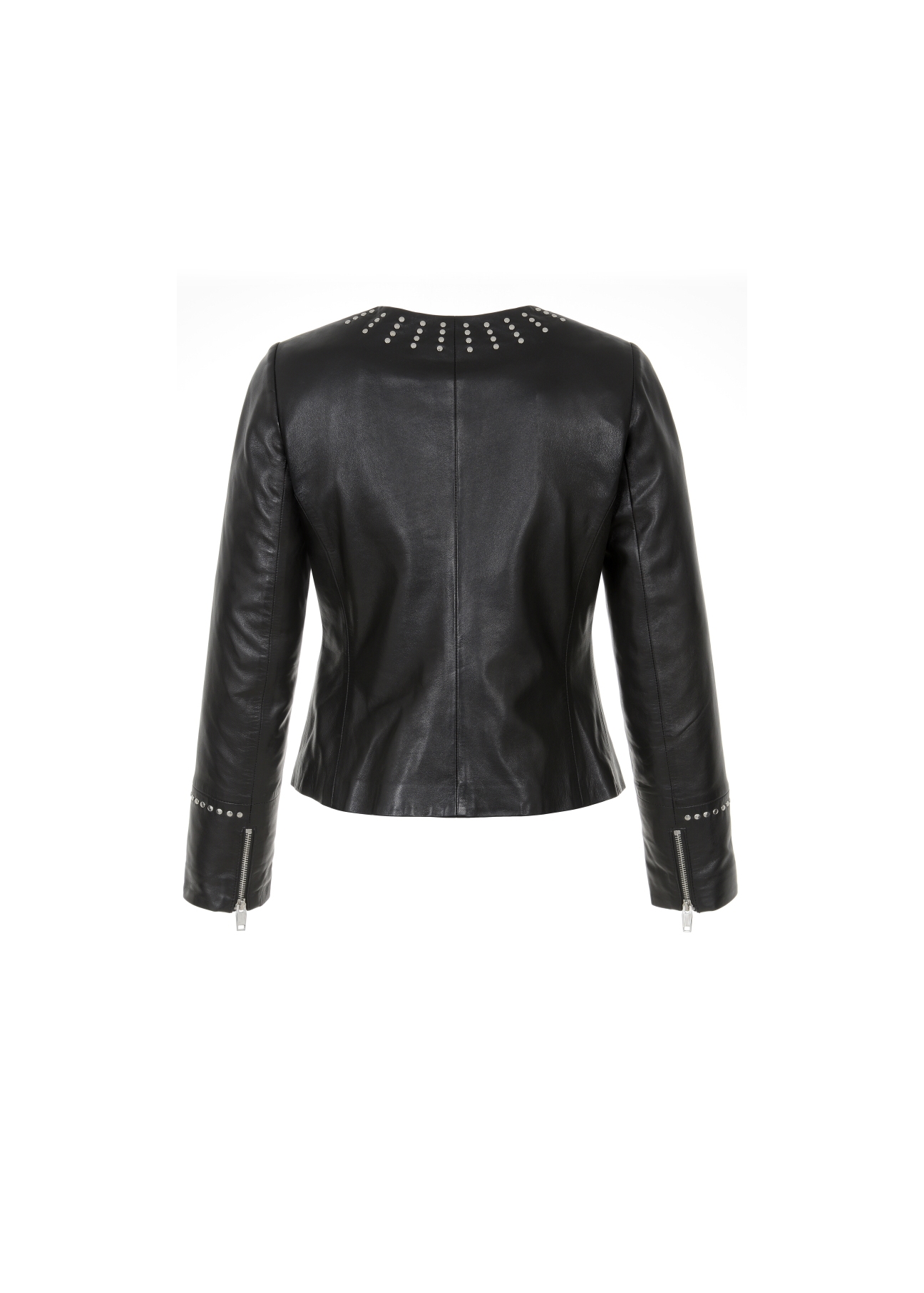 Women's leather jacket with rhinestones KURDS-0356-5339(W22)-05