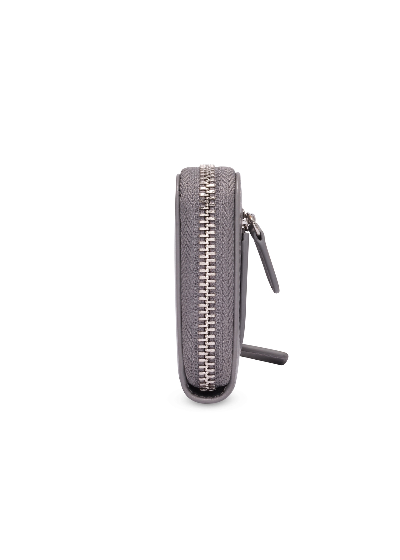 Graphite medium leather women's wallet PORES-1023-9D(Z26) - side product view, on white background.