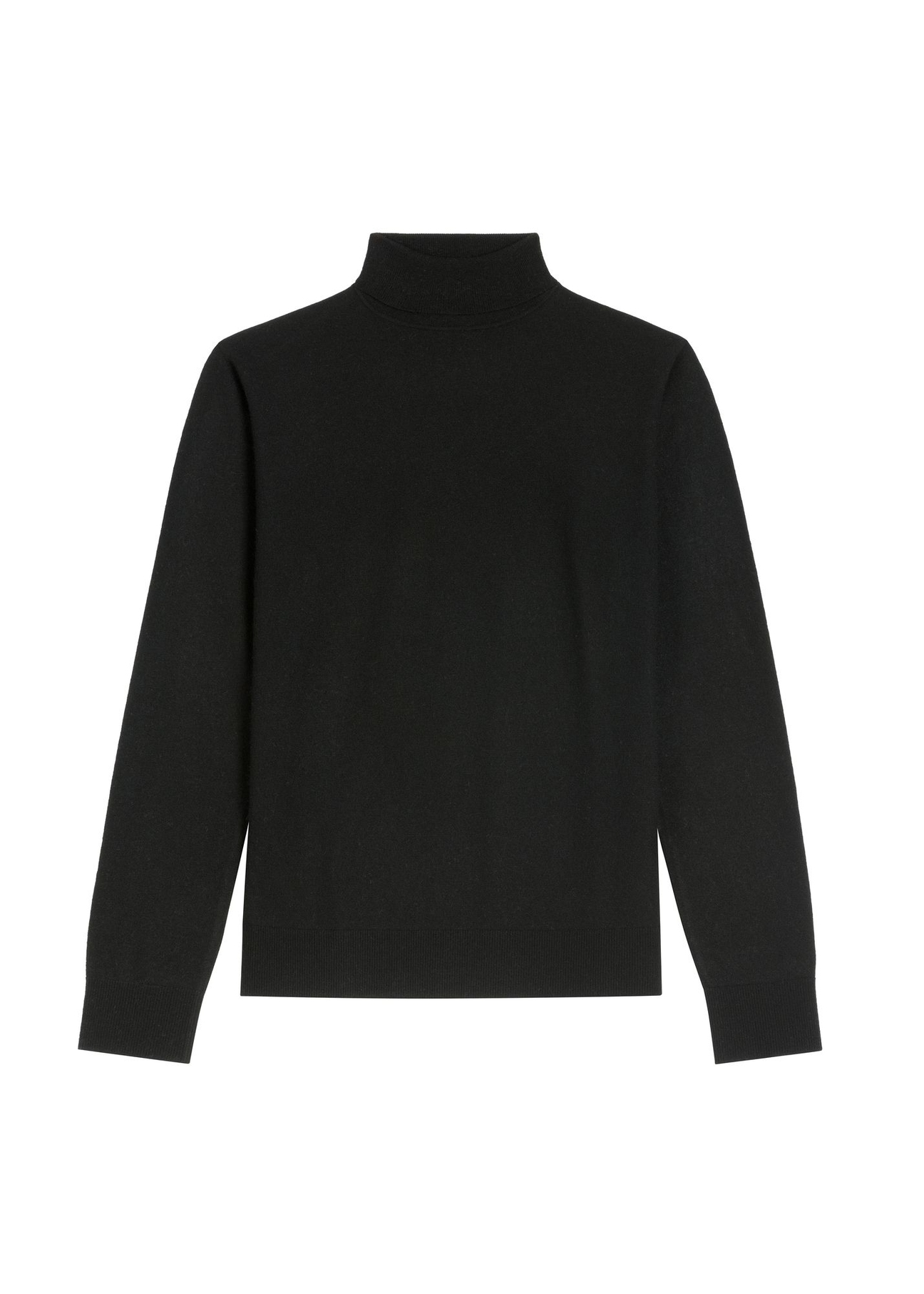 Men's wool turtleneck in black SWEMT-0198-99(Z26) - front product view, on a white background.