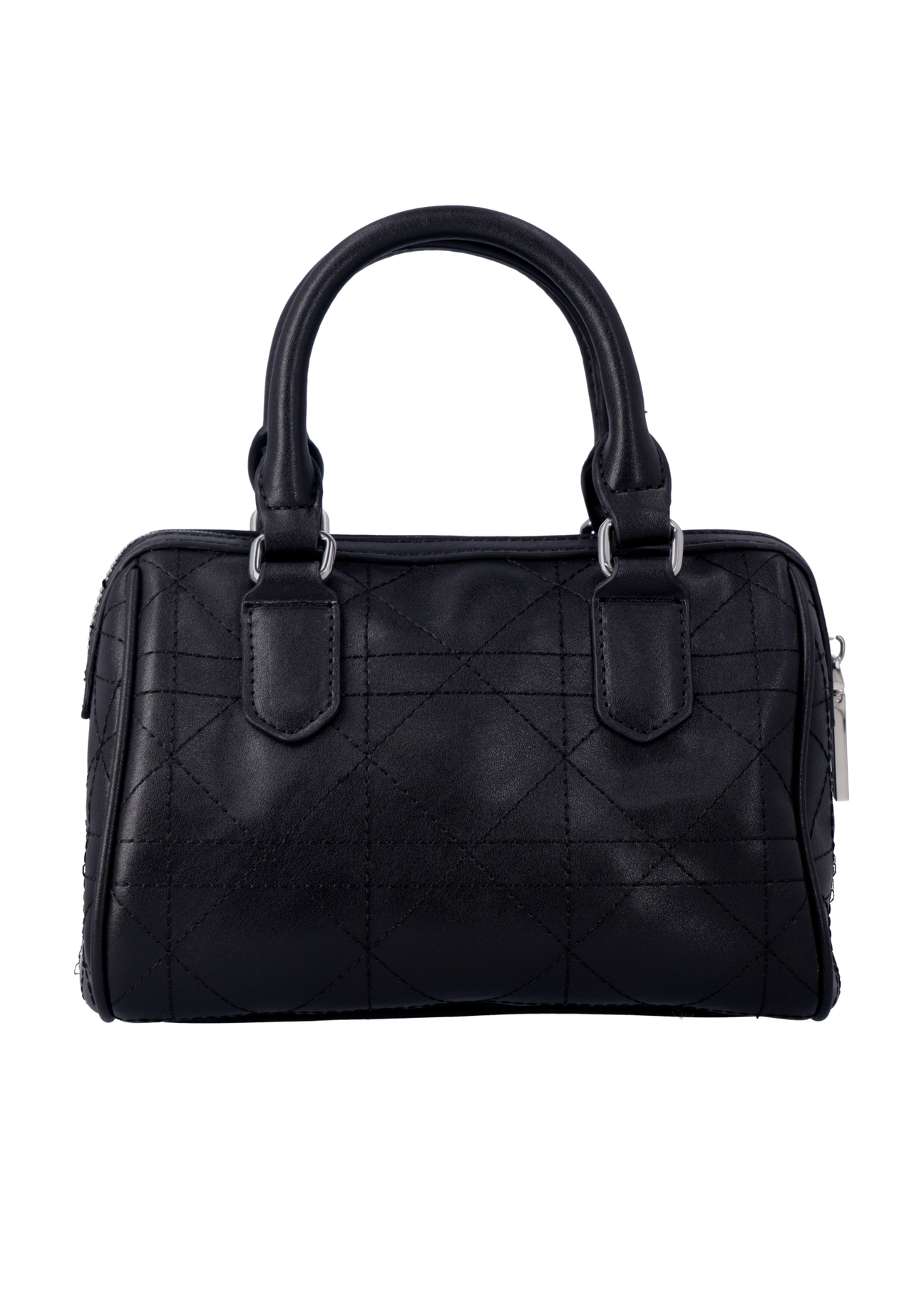 Black women's trunk handbag TOREC-1339-99(Z26), product view from the back on a white background.
