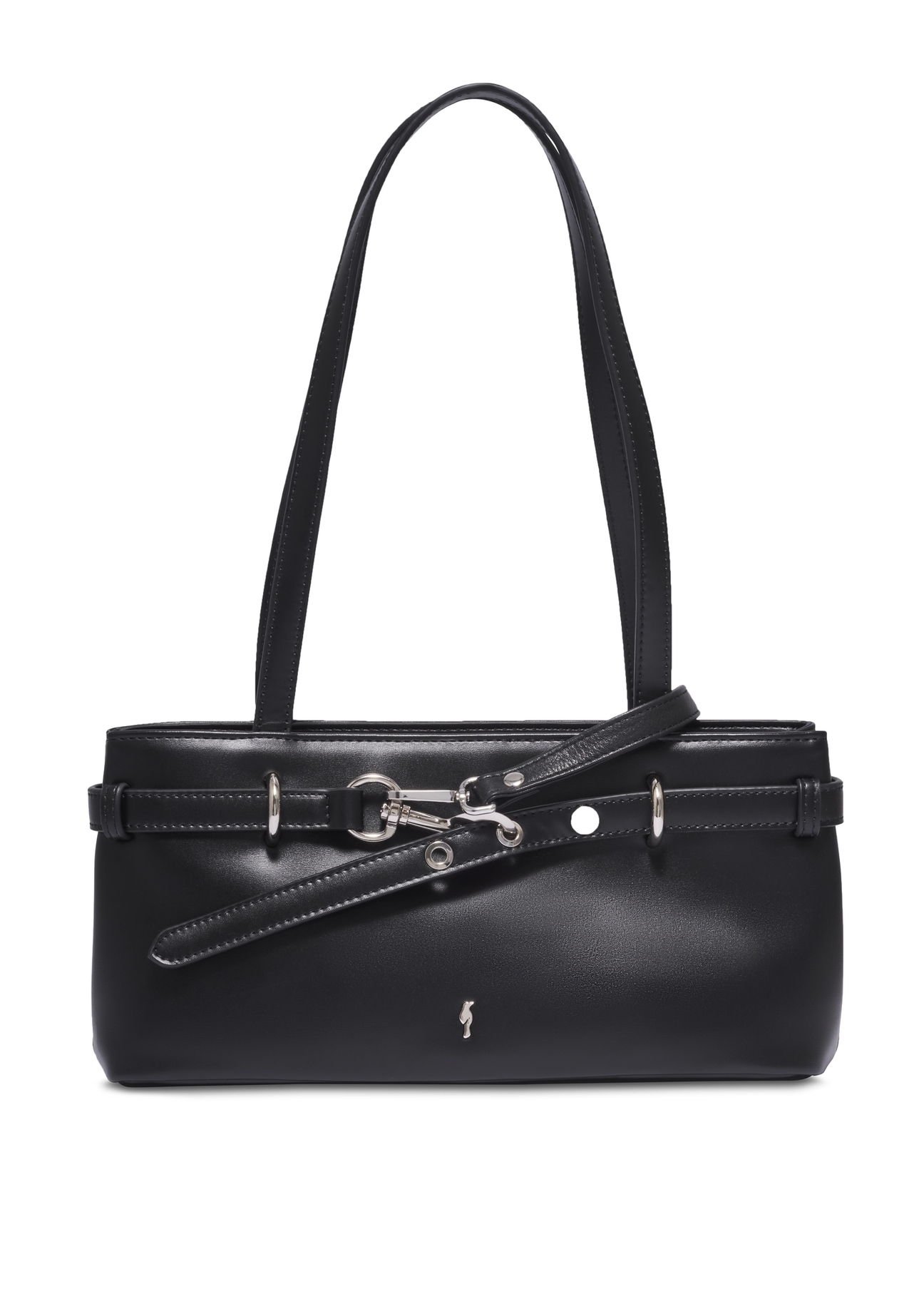 Black women's shoulder bag TOREC-1341-99(Z26), front product view on white background.