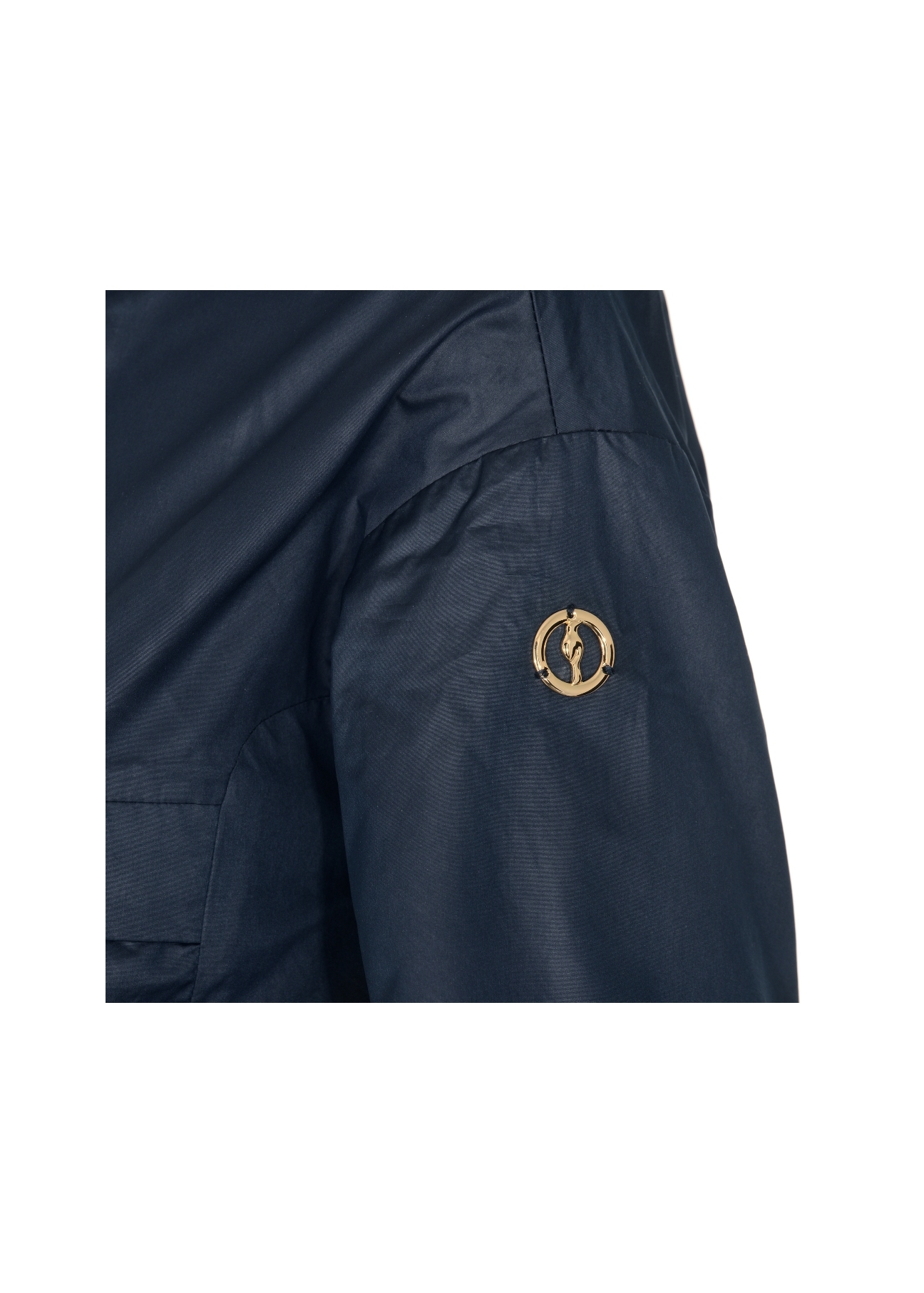 Navy blue women's parka with hood KURDT-0164-69(W19)-03