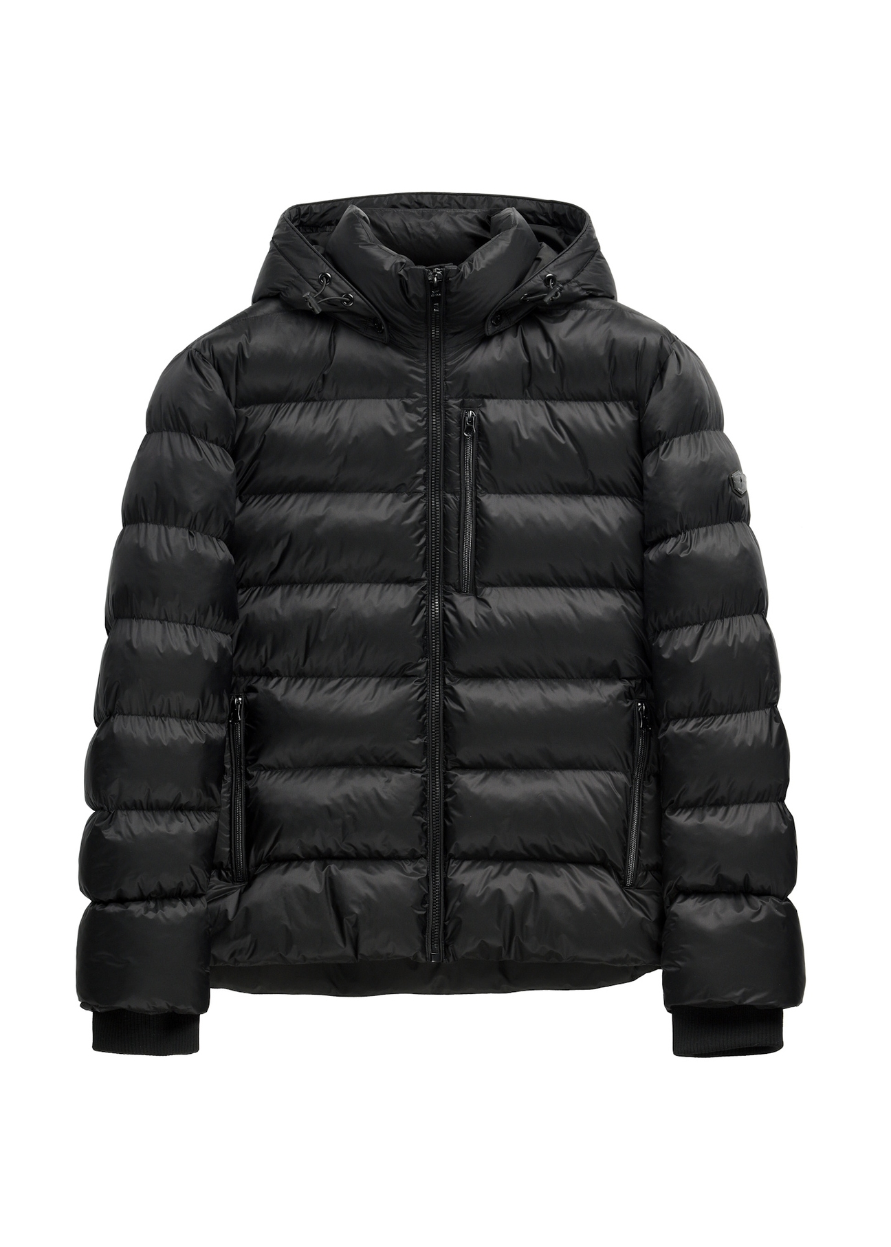 Men's winter jacket in black KURMT-0422-99(Z26), front product view on white background.