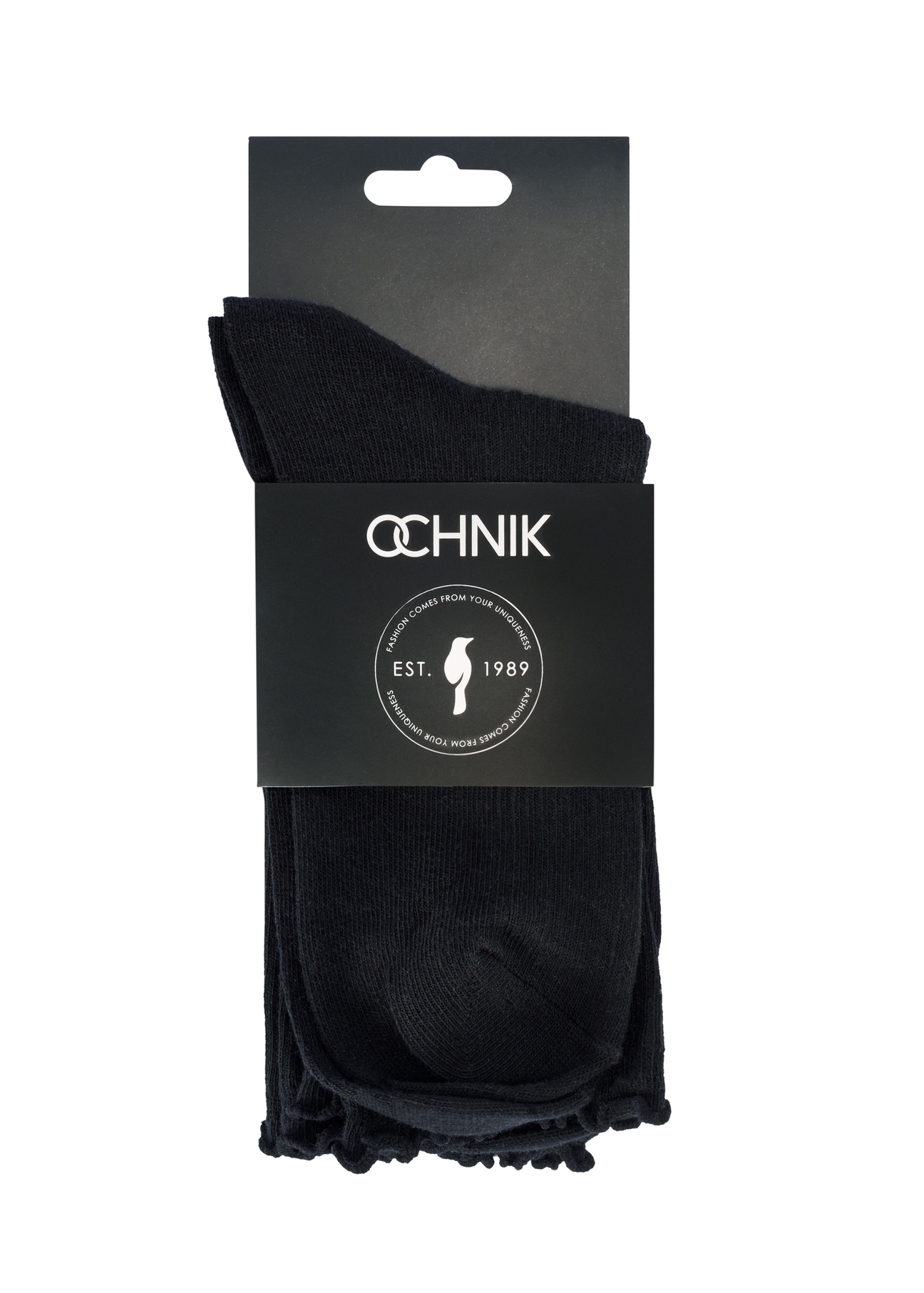Set of women's socks in black ZESDT-0037-99(Z25), view of the product in the packaging on a white background.