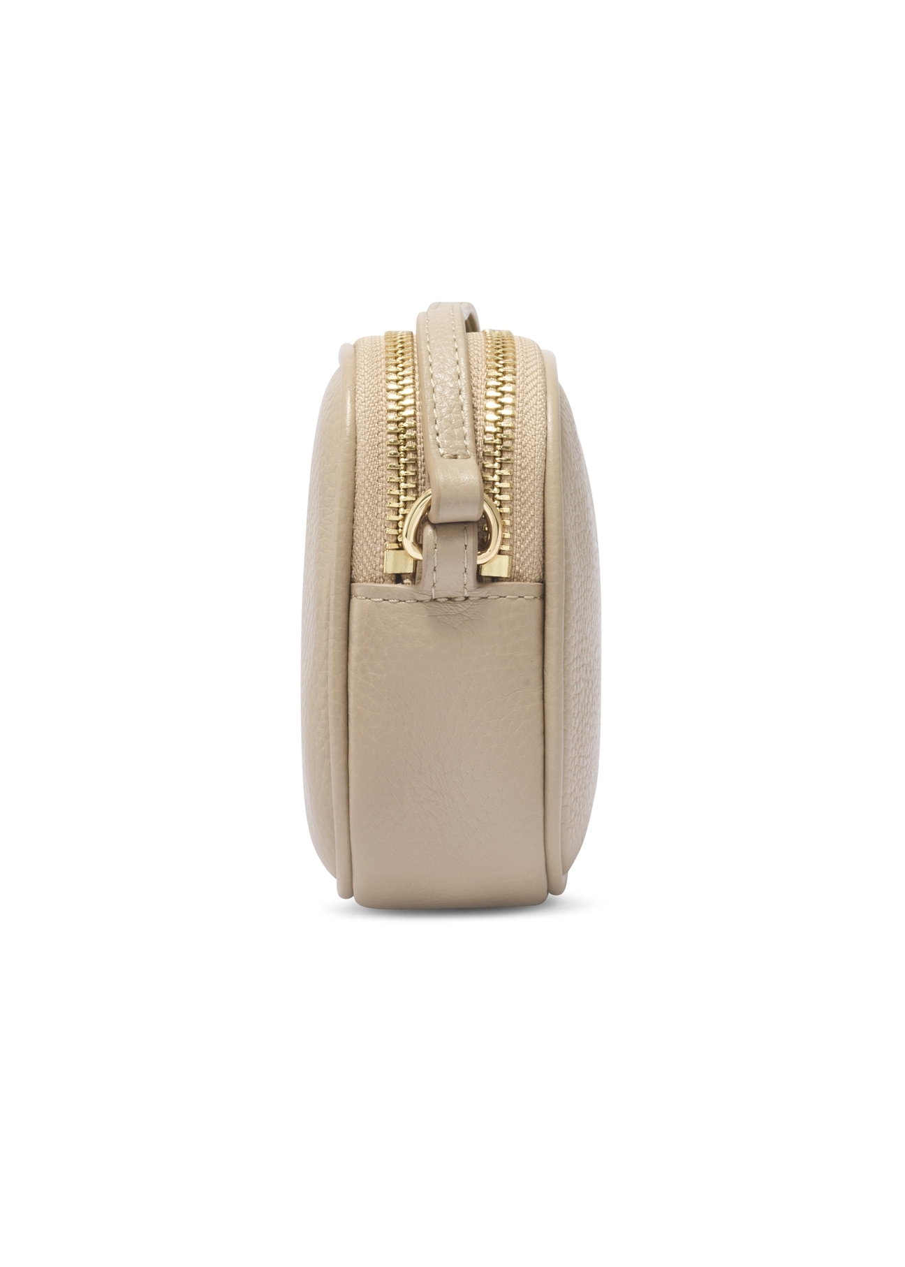 Small beige leather handbag TORES-1152-1B(Z26). Side view on a white background.