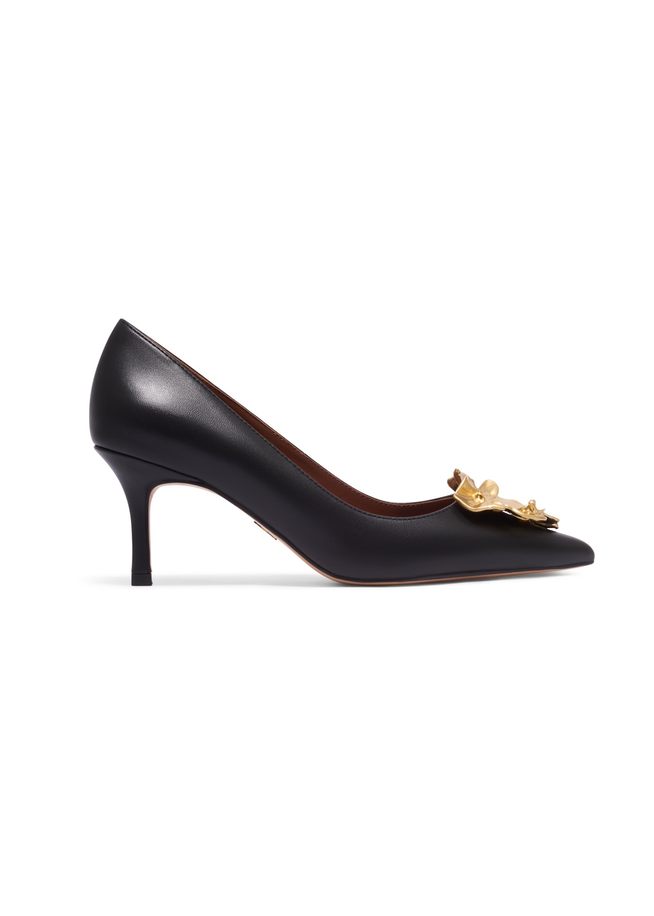 Women's leather high heels in black BUTYD-1298-99(Z26), side view of the product on a white background.