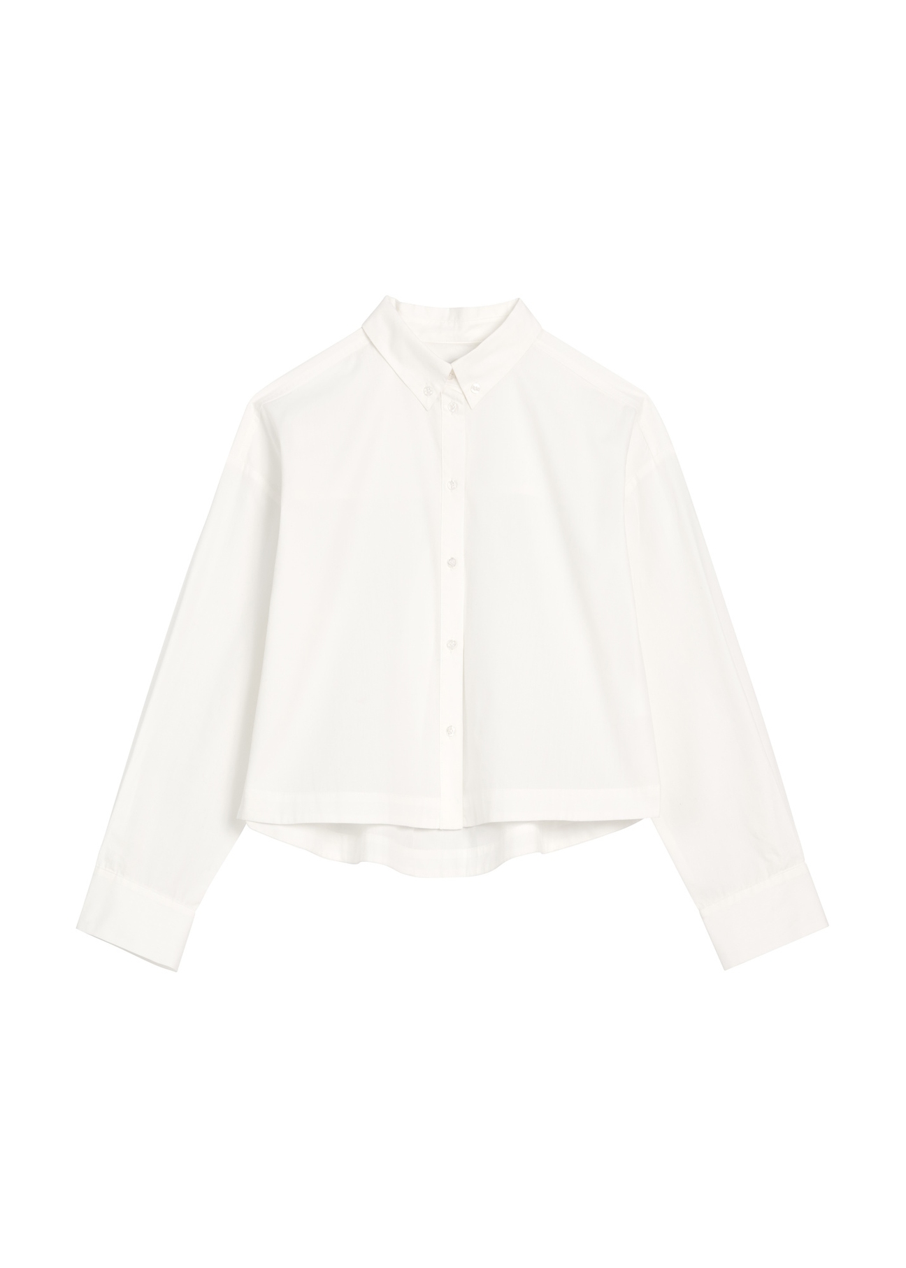 Cream oversize women's shirt KOSDT-0193-0C(Z26) - front product view, on white background.