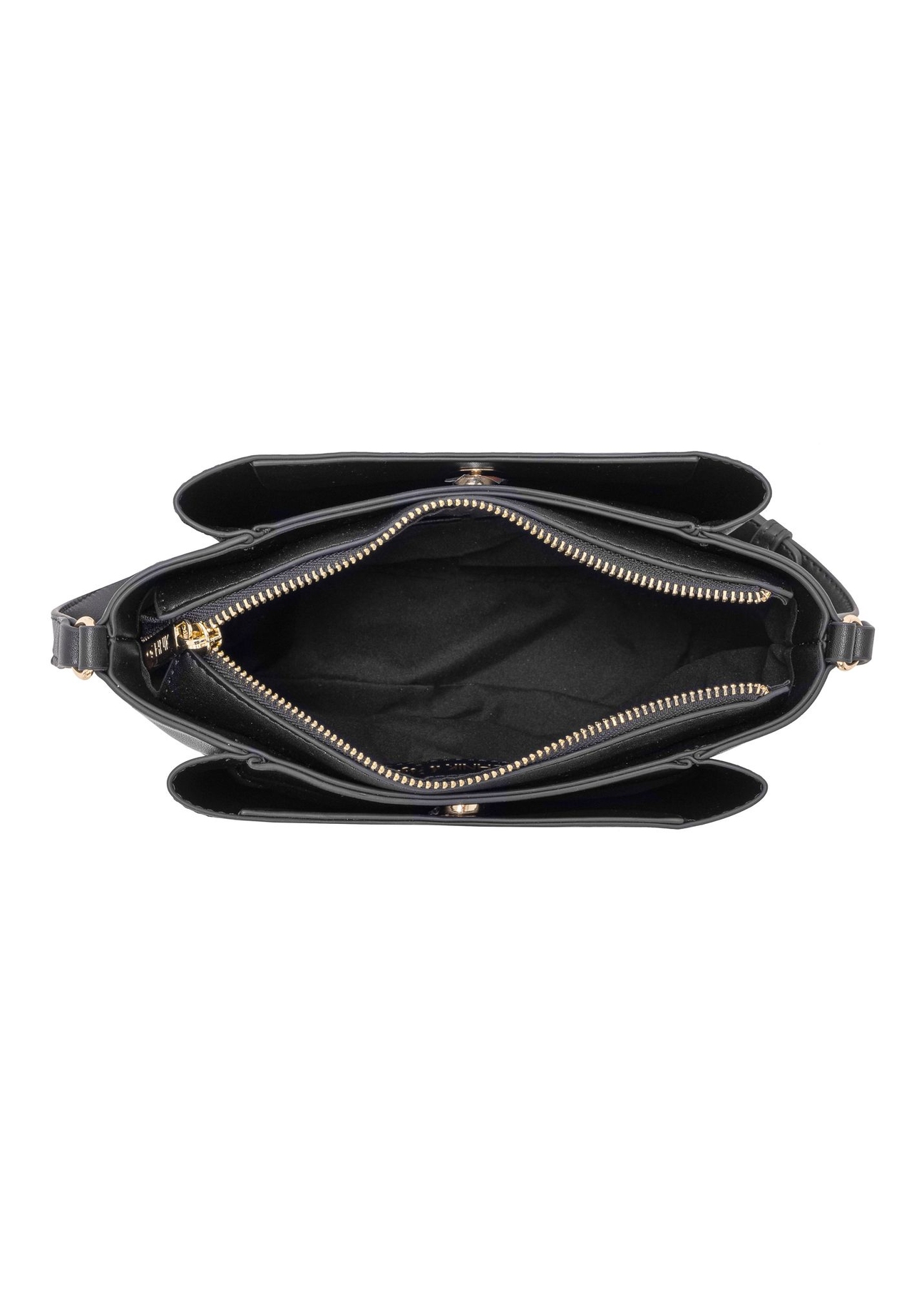 Small black imitation leather handbag TOREC-0914-99(W24)-05
