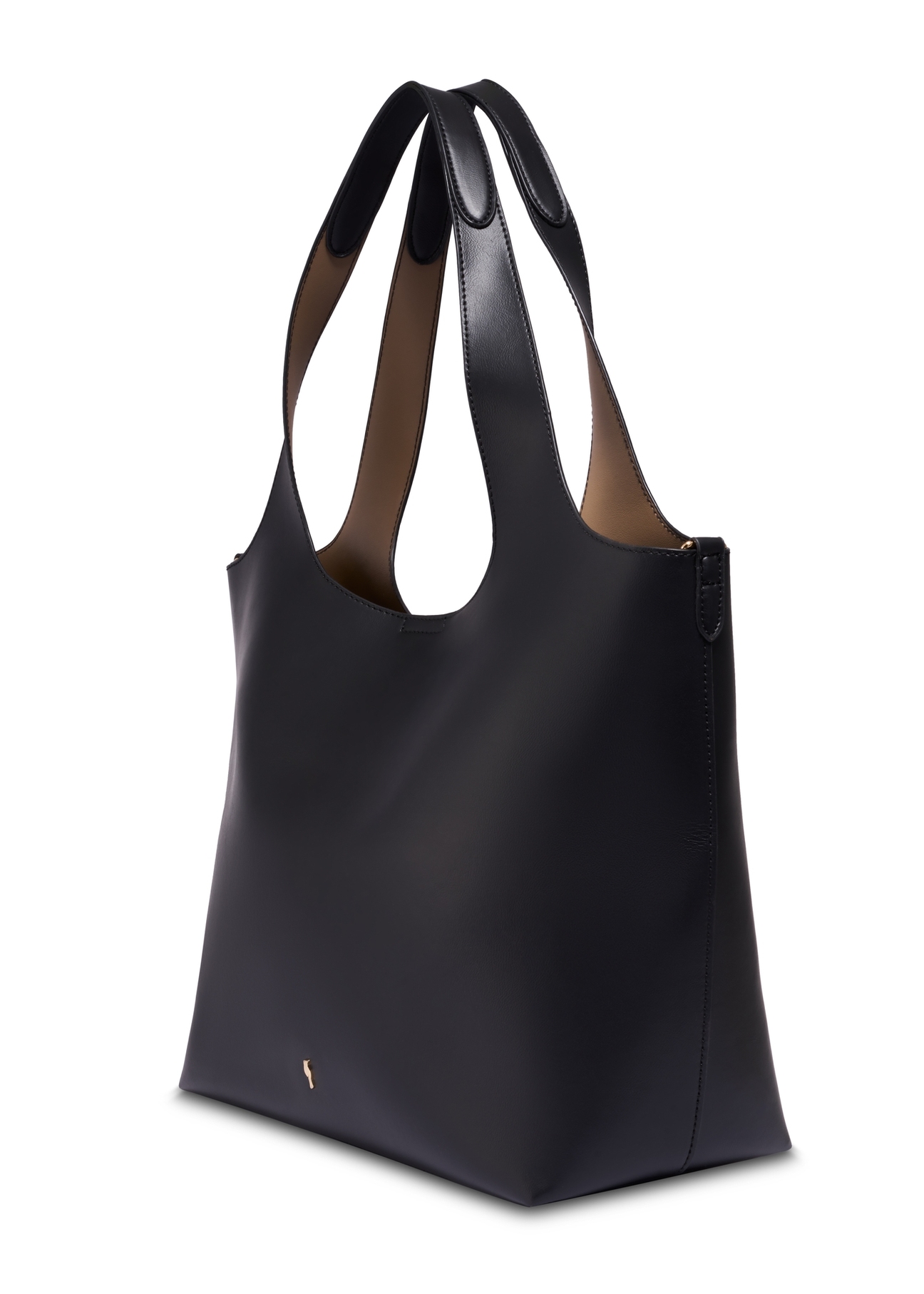 Black women's shopper bag TOREC-1259-99(Z26), diagonal product view on a white background.