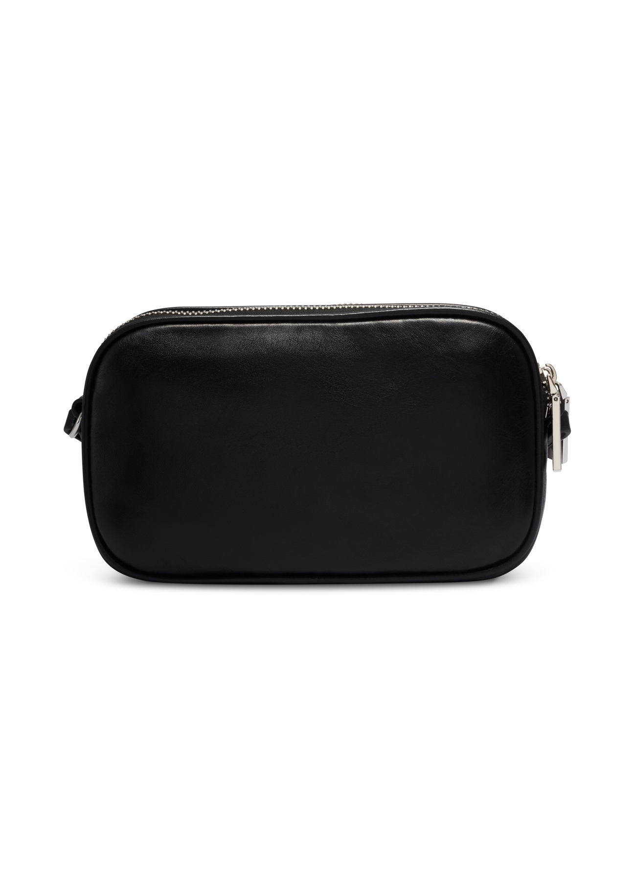 Small black leather women's handbag TORES-1152-99(W26), product view from the back on a white background.